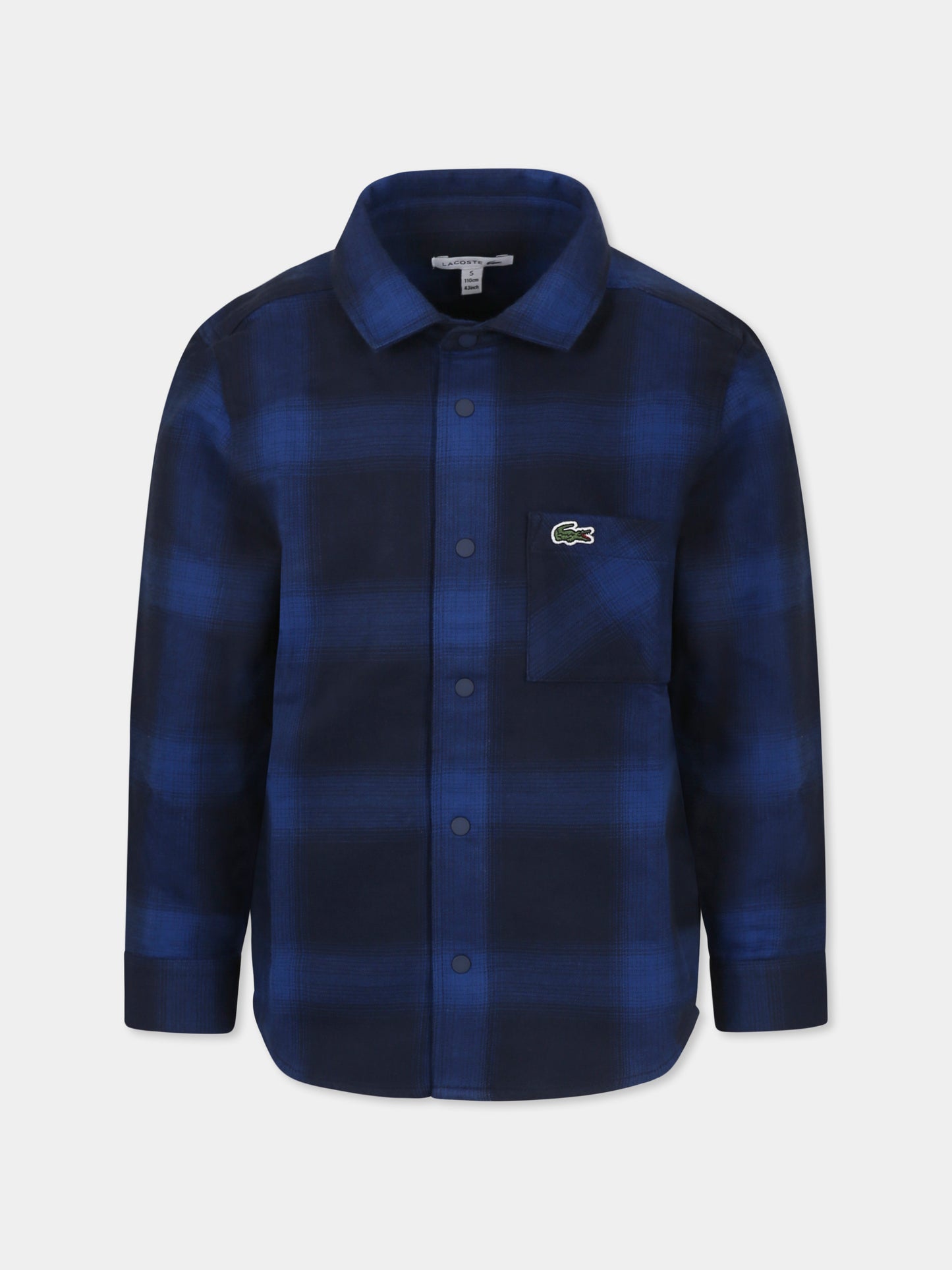 Camicia blu per bambino con coccodrillo,Lacoste,CJ2486 QRN