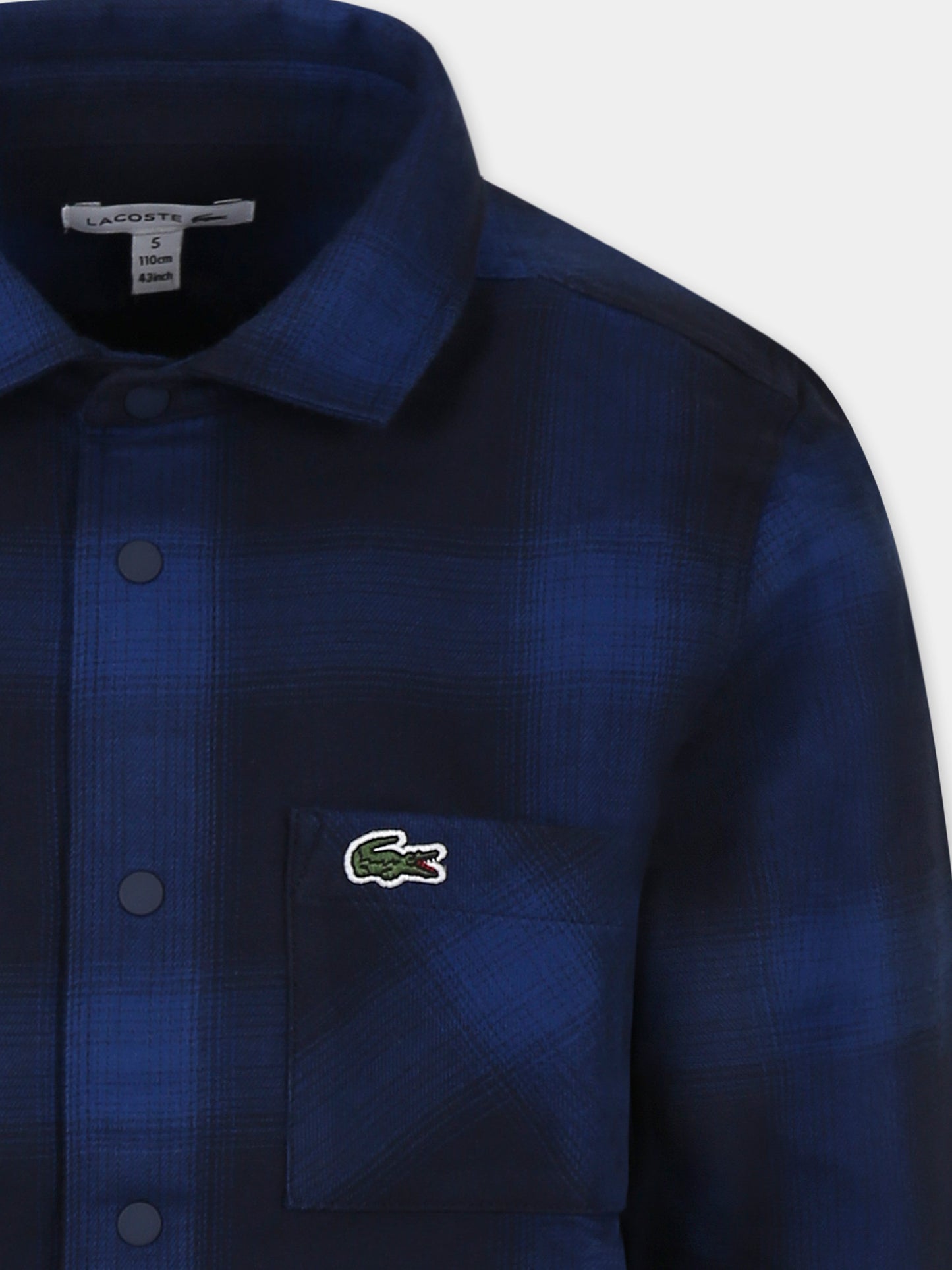 Camicia blu per bambino con coccodrillo,Lacoste,CJ2486 QRN