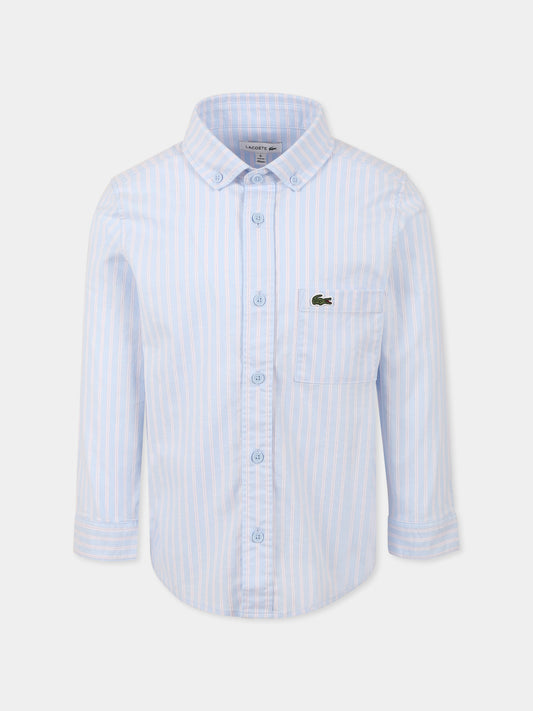 Camicia celeste per bambini con coccodrillo,Lacoste,CJ5201 191