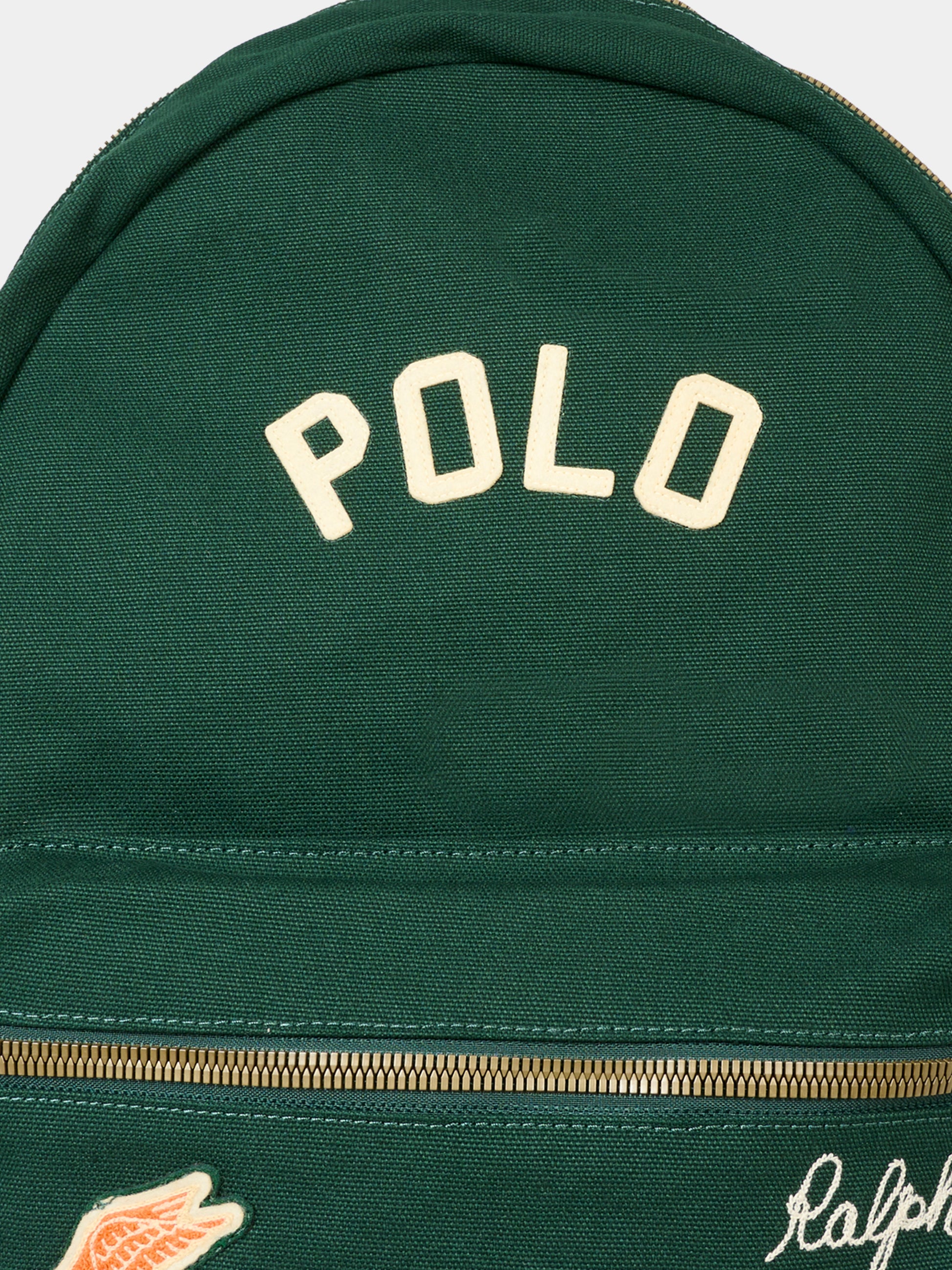 Zaino verde per bambino con Polo Bear,Ralph Lauren Kids,9AR157 JA4