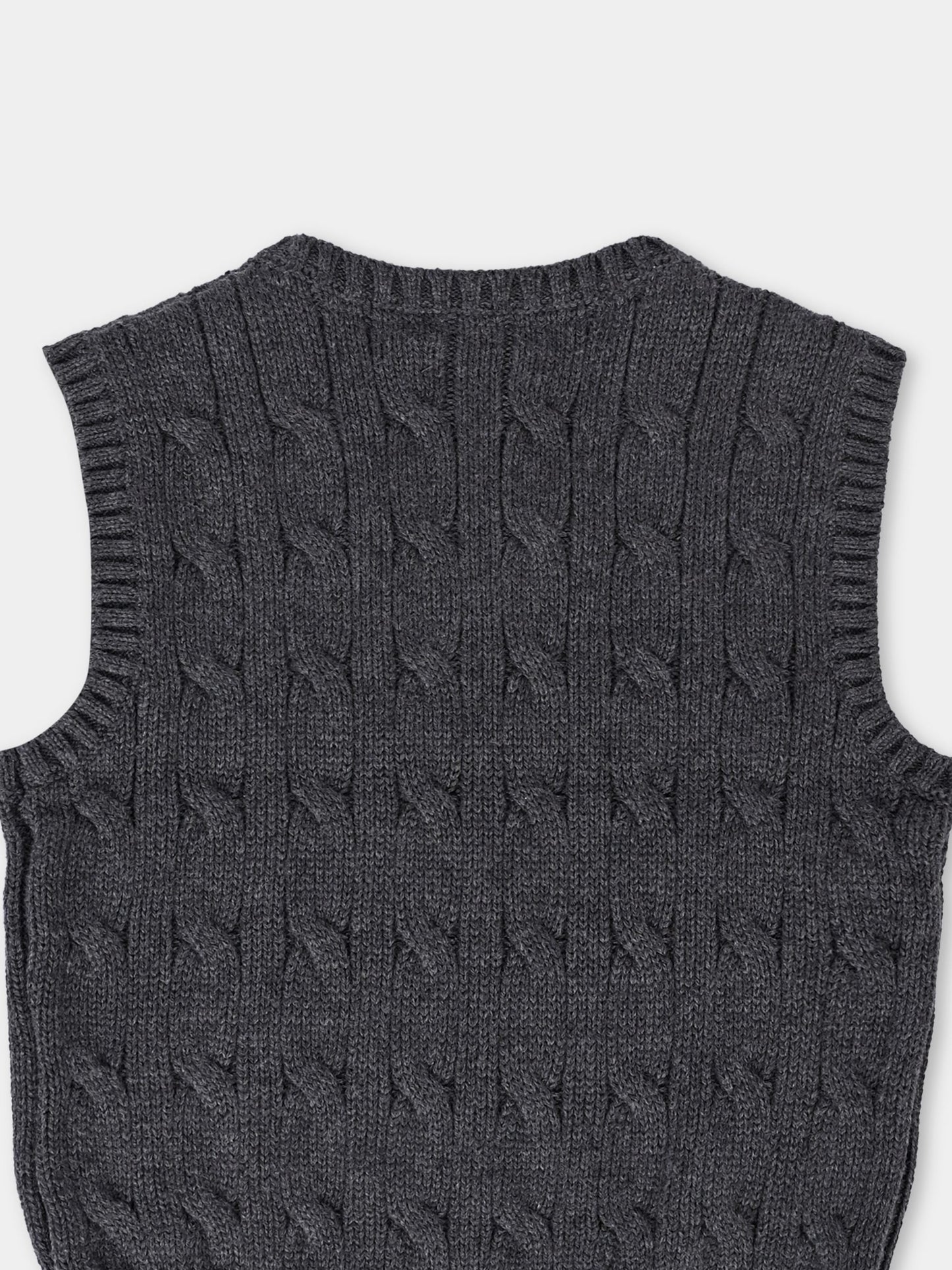 Maglia gilet grigia per neonato con cavallino,Ralph Lauren Kids,702300031