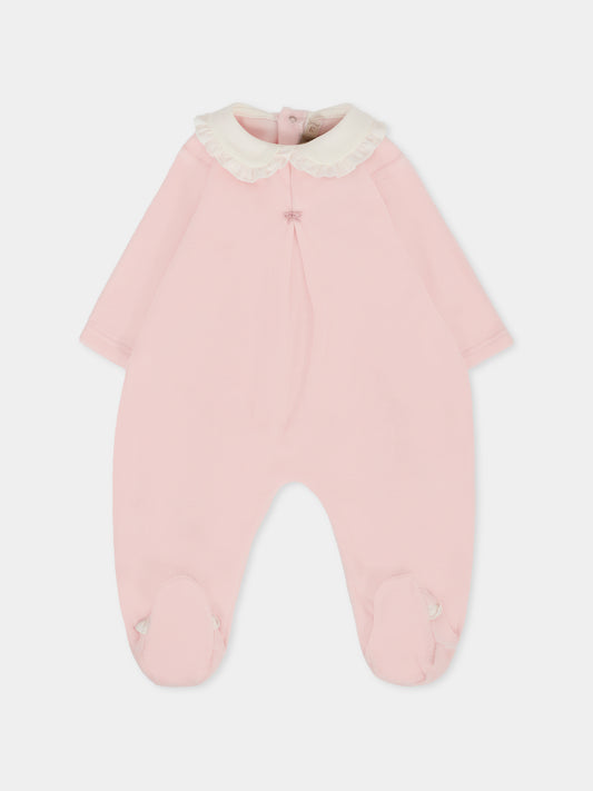 Tutina rosa per neonata con fiocco,La Stupenderia,1TBTT02L03