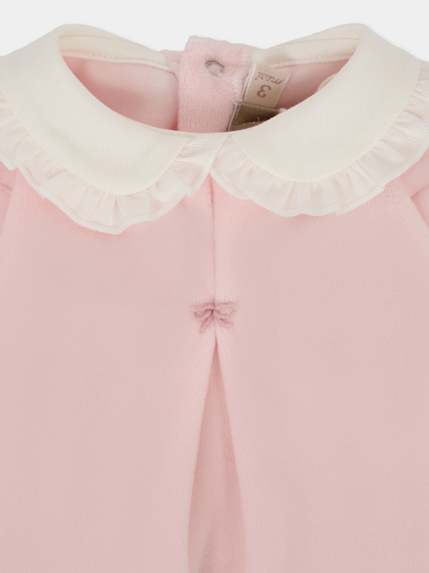 Tutina rosa per neonata con fiocco,La Stupenderia,1TBTT02L03