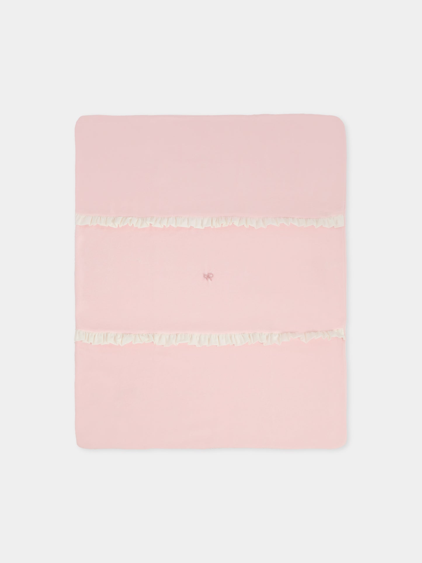 Coperta rosa per neonata con fiocco,La Stupenderia,1TBCO02L03