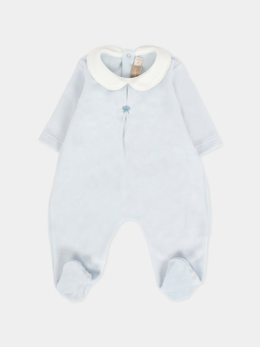 Tutina celeste per neonata con fiocco,La Stupenderia,1TBTT01L04