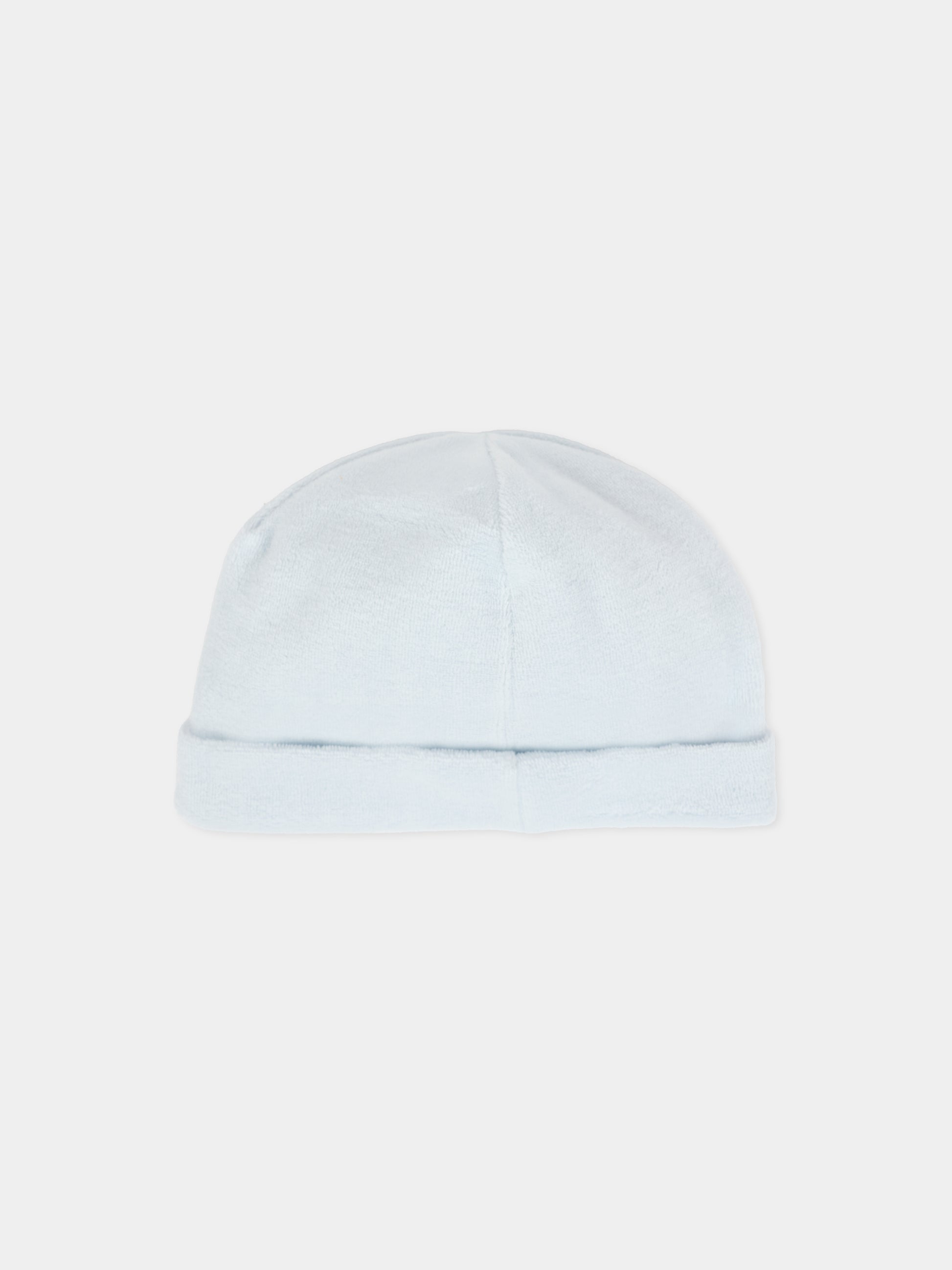 Berretto celeste per neonato con fiocco,La Stupenderia,1TBCP00L04