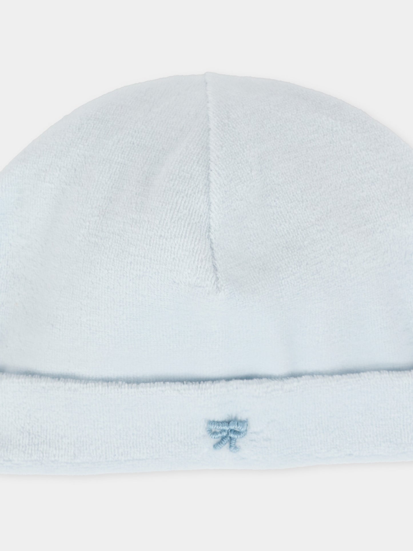 Berretto celeste per neonato con fiocco,La Stupenderia,1TBCP00L04