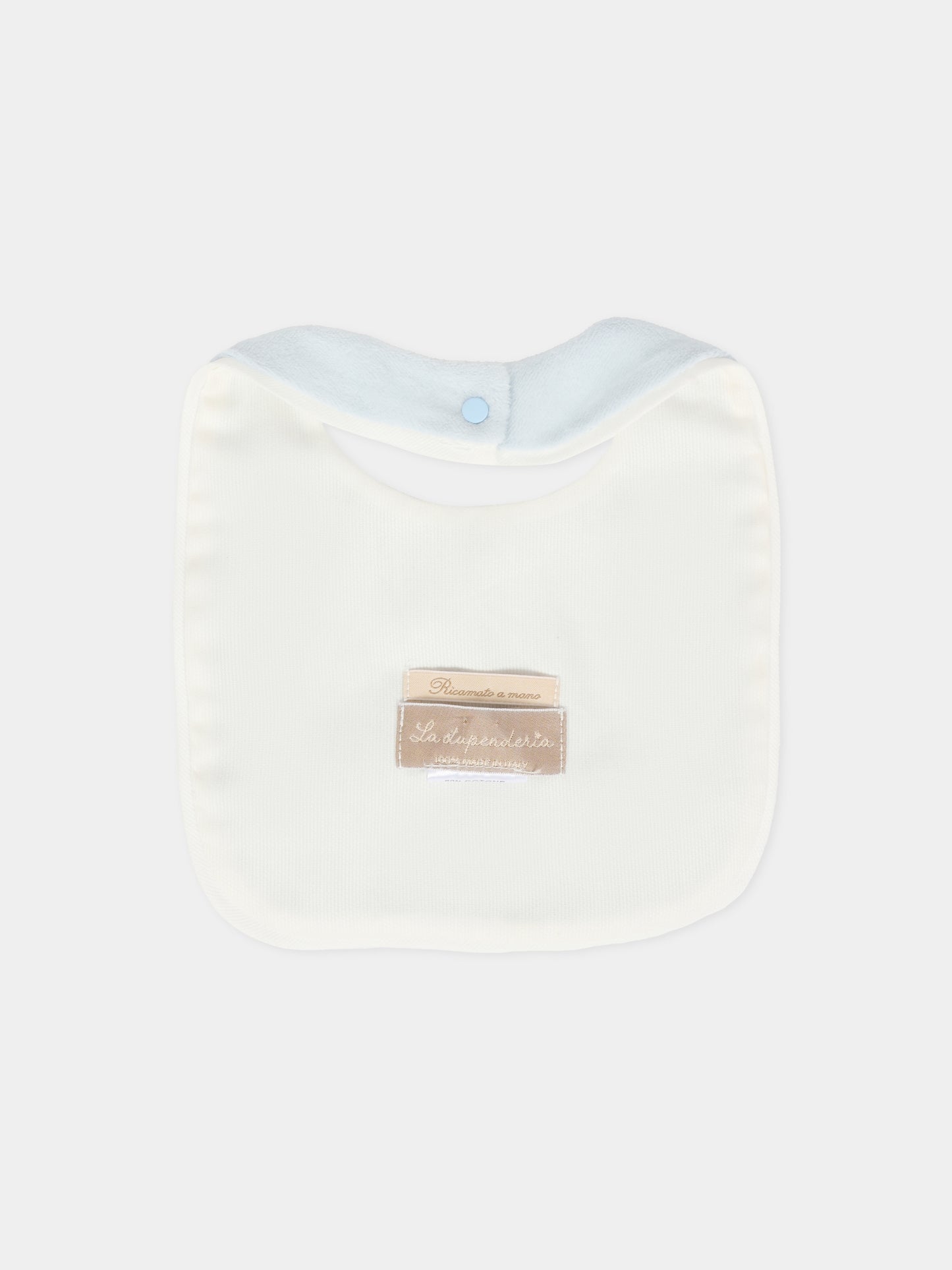 Bavaglino celeste per neonato con fiocco,La Stupenderia,1TBBV01L04