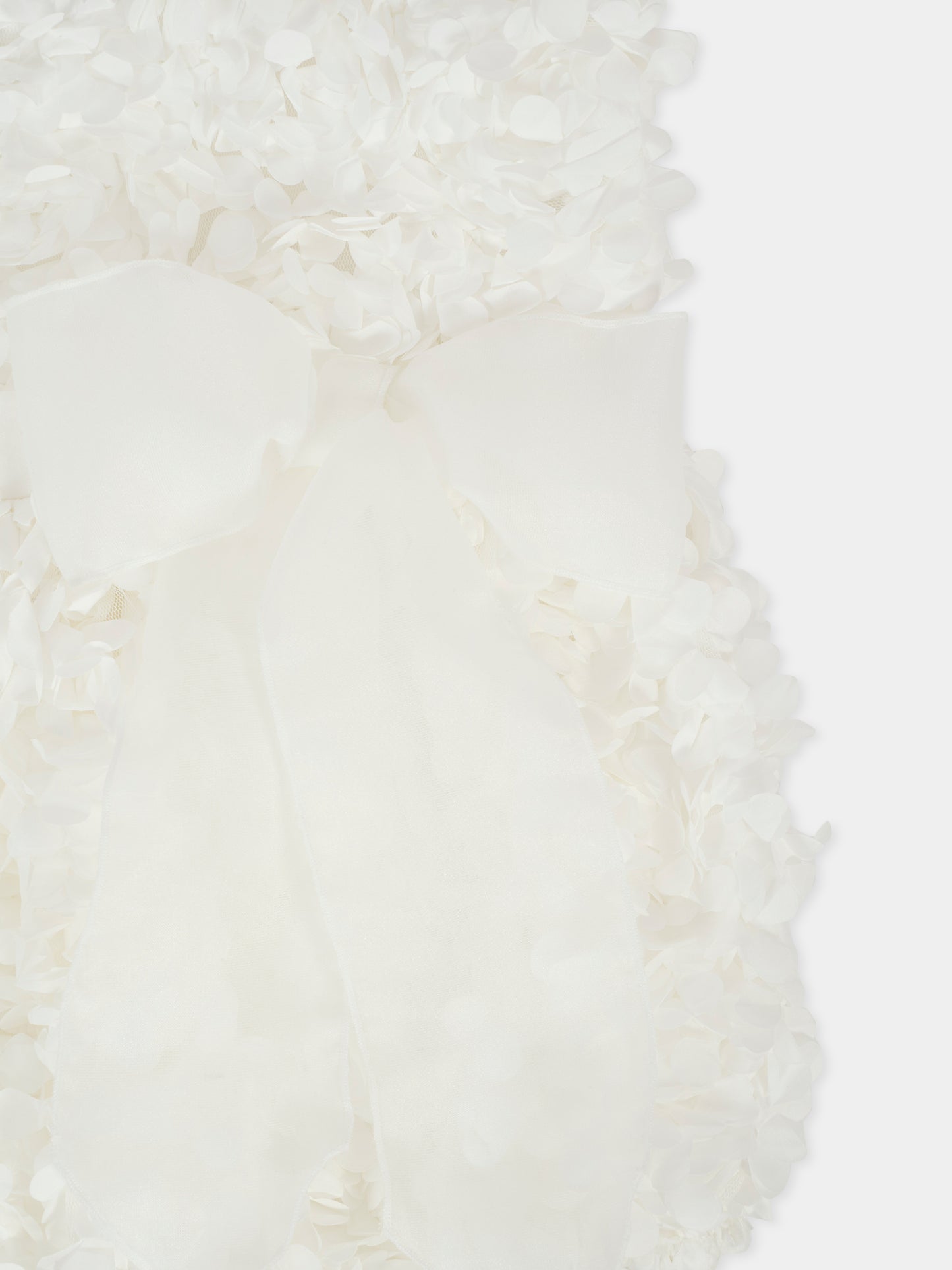 Pagliaccetto bianco per neonata con petali,La Stupenderia,1CBPG02X30