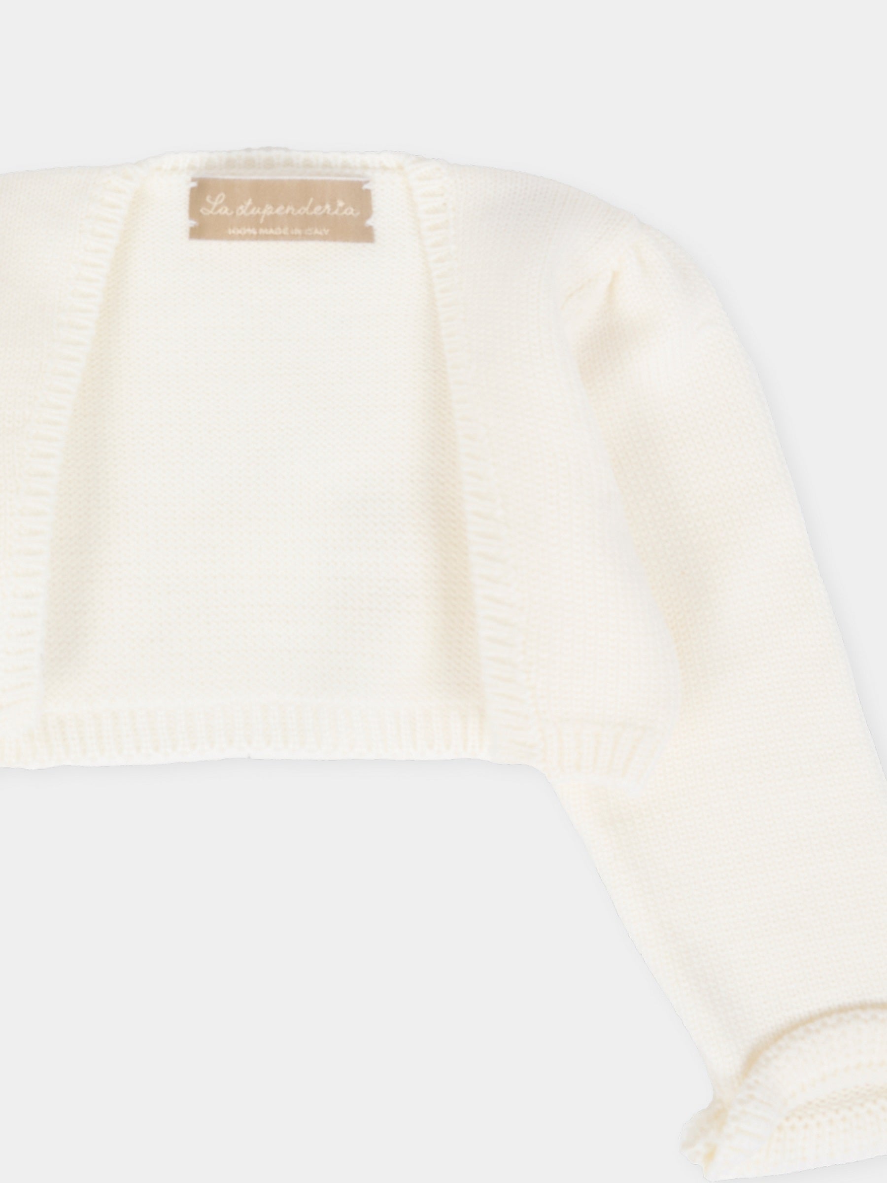 Coprispalle bianco per neonata,La Stupenderia,1WCSP62 800