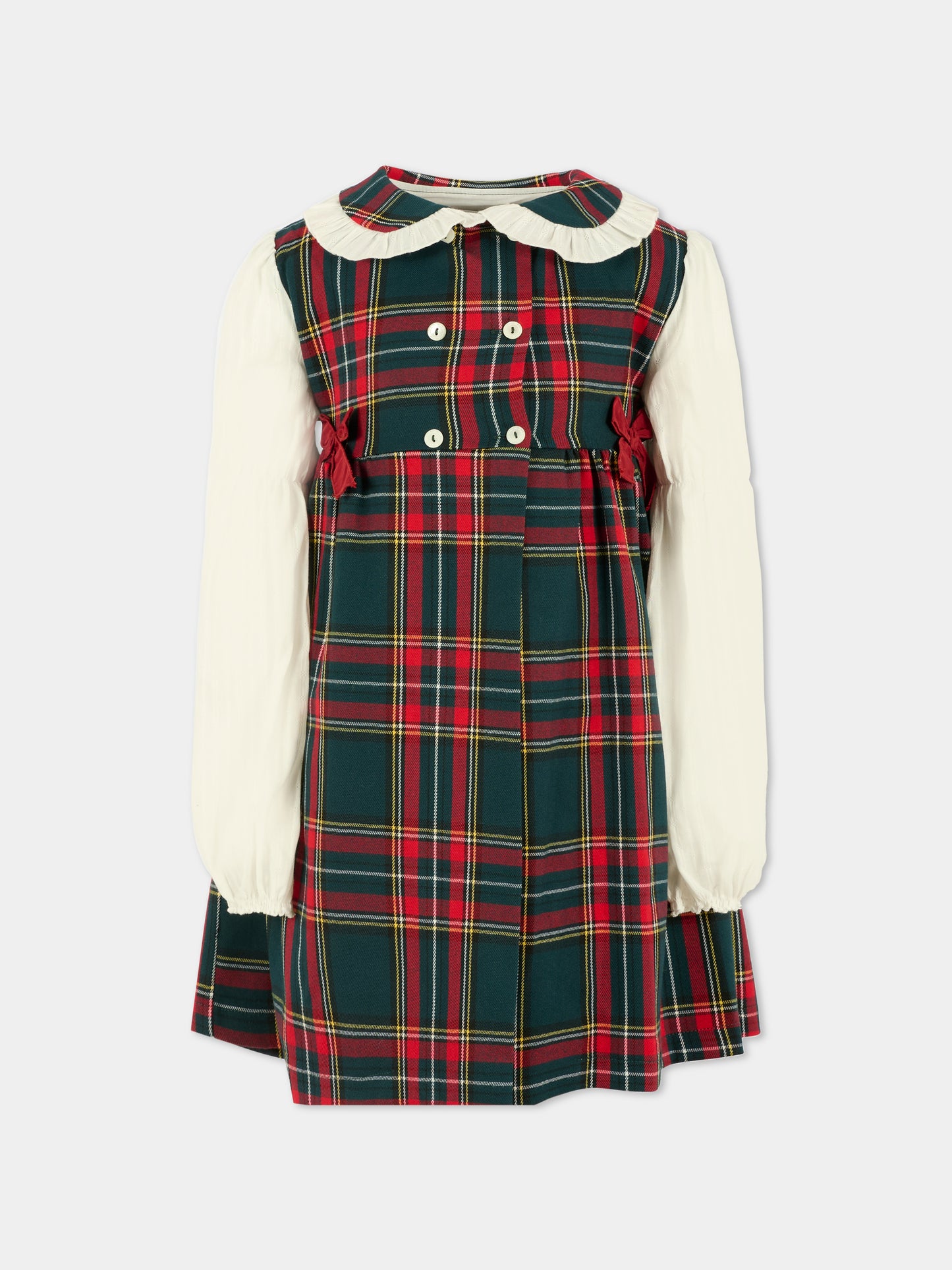 Vestito multicolor per bambina con fiocchi,La Stupenderia,1TCAB26Z15