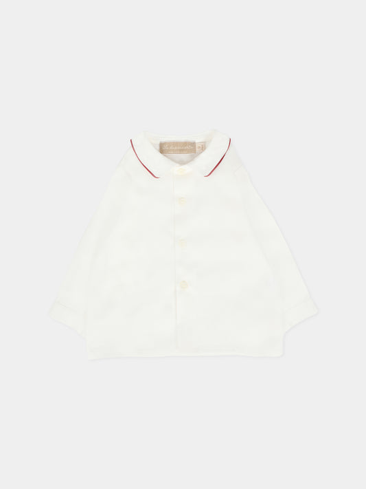 Camicia bianca per neonato,La Stupenderia,1TCCM23P02RED