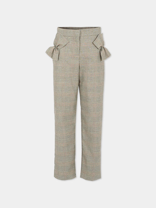 Pantaloni grigi per bambina con fiocchi,Simonetta,SX6A00 I0288 930RO