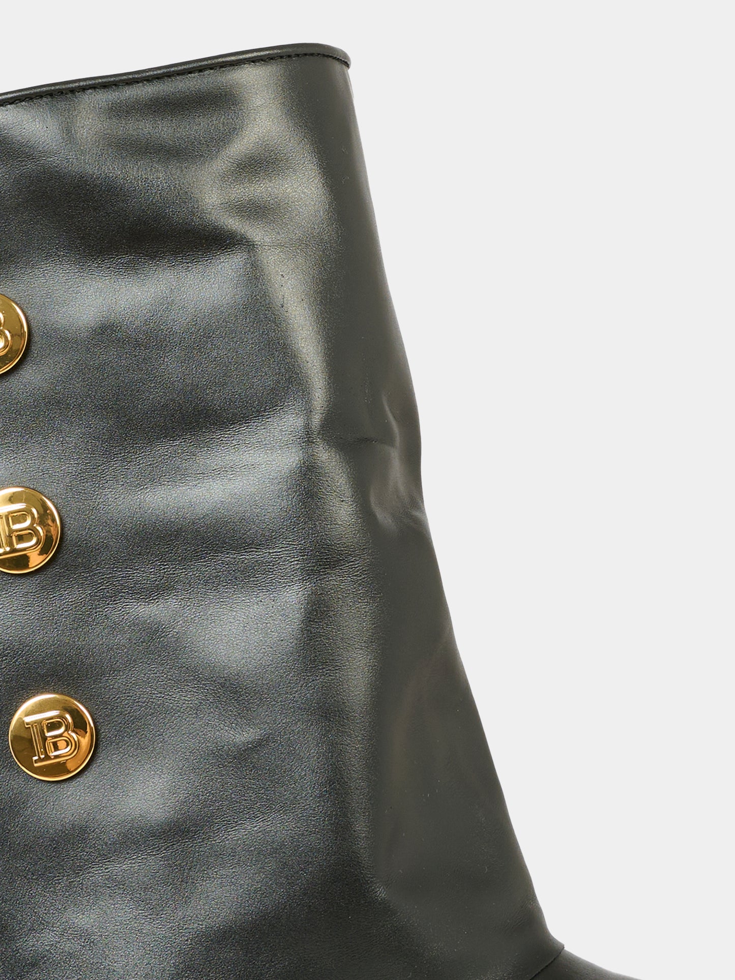 Stivali neri per bambina con bottoni oro,Balmain Kids,BX0B86-Z1574 930OR