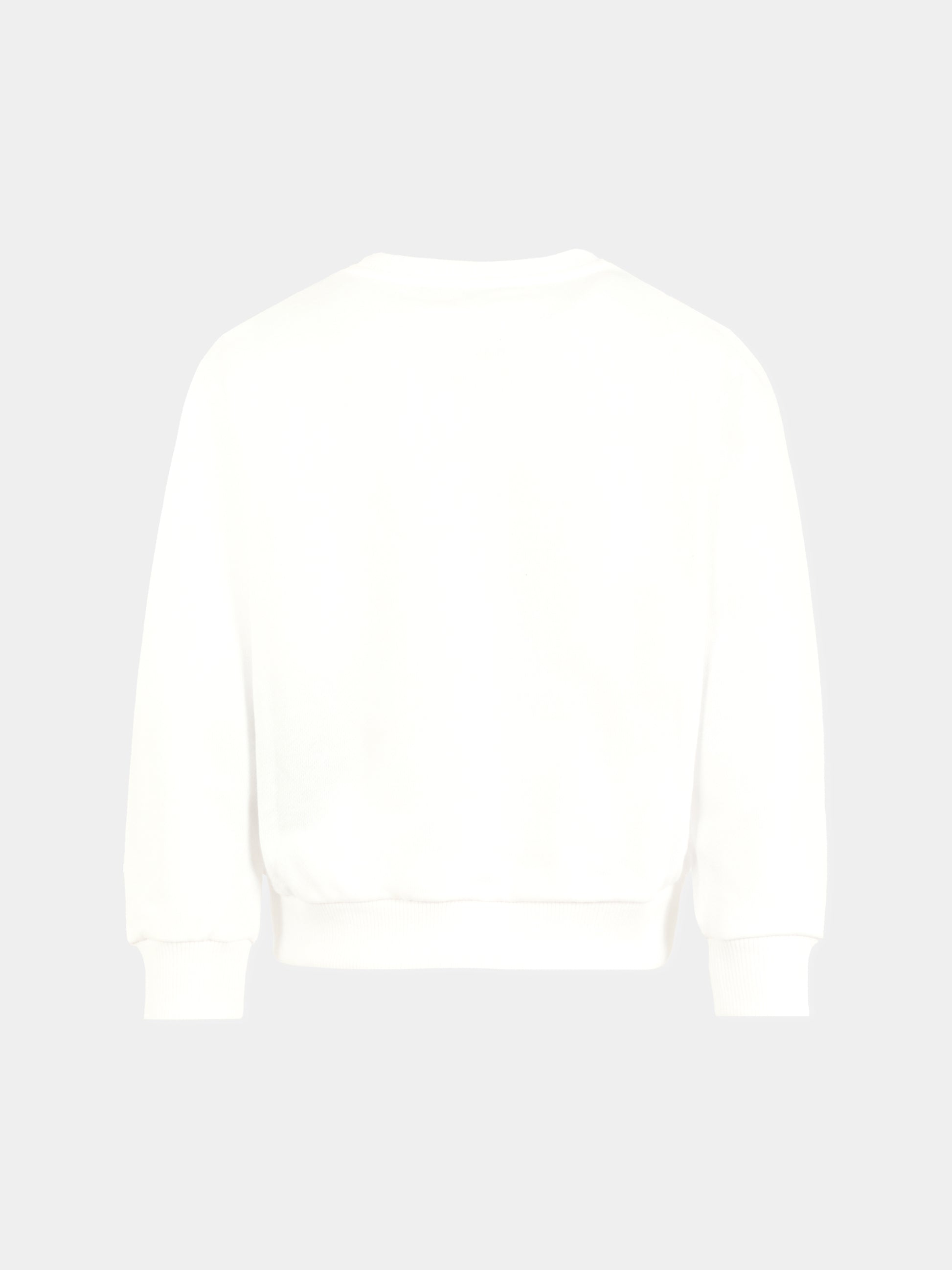 Felpa bianca per bambina con stampa catene e logo,Balmain Kids,BX4C80-Z3183 100OR