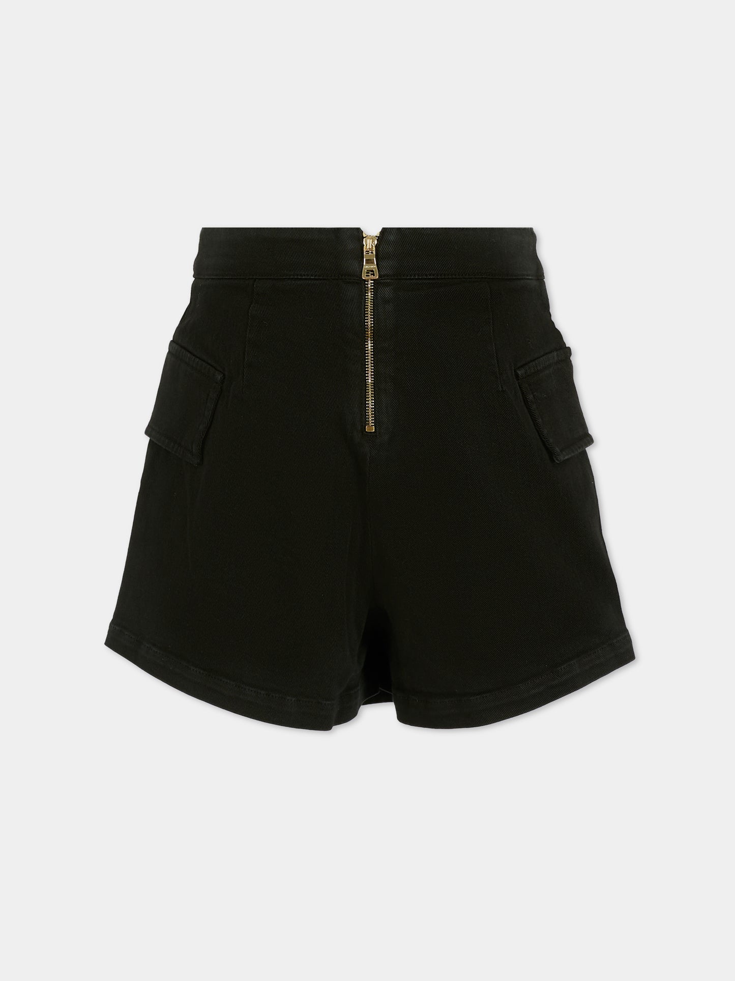 Shorts neri per bambina con bottoni oro,Balmain Kids,BX6C29-D0039 930OR