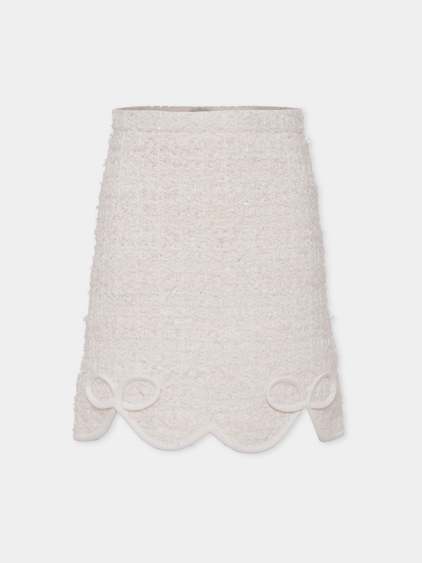 Gonna avorio per bambina con fiocchi,Self-portrait,PF25-739SK-C