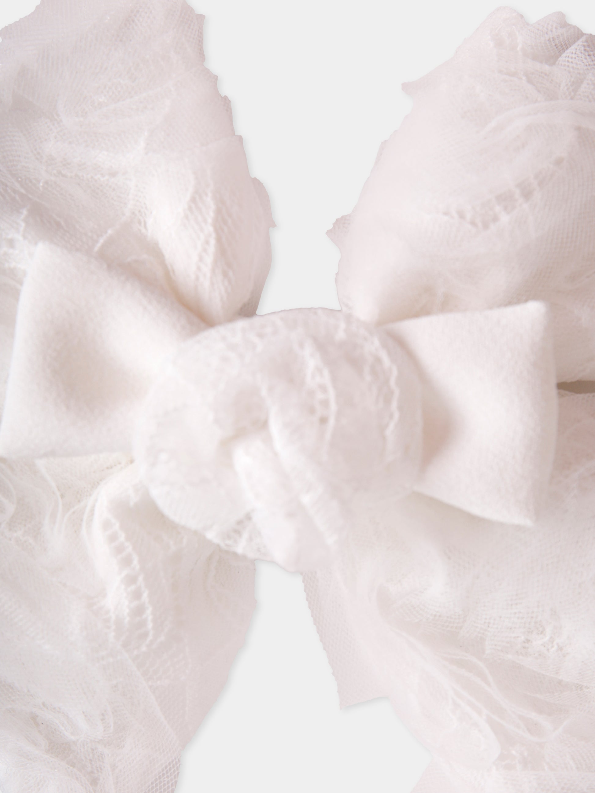 Fermaglio bianco per bambina con fiocco,Self-portrait,PF25-743-W