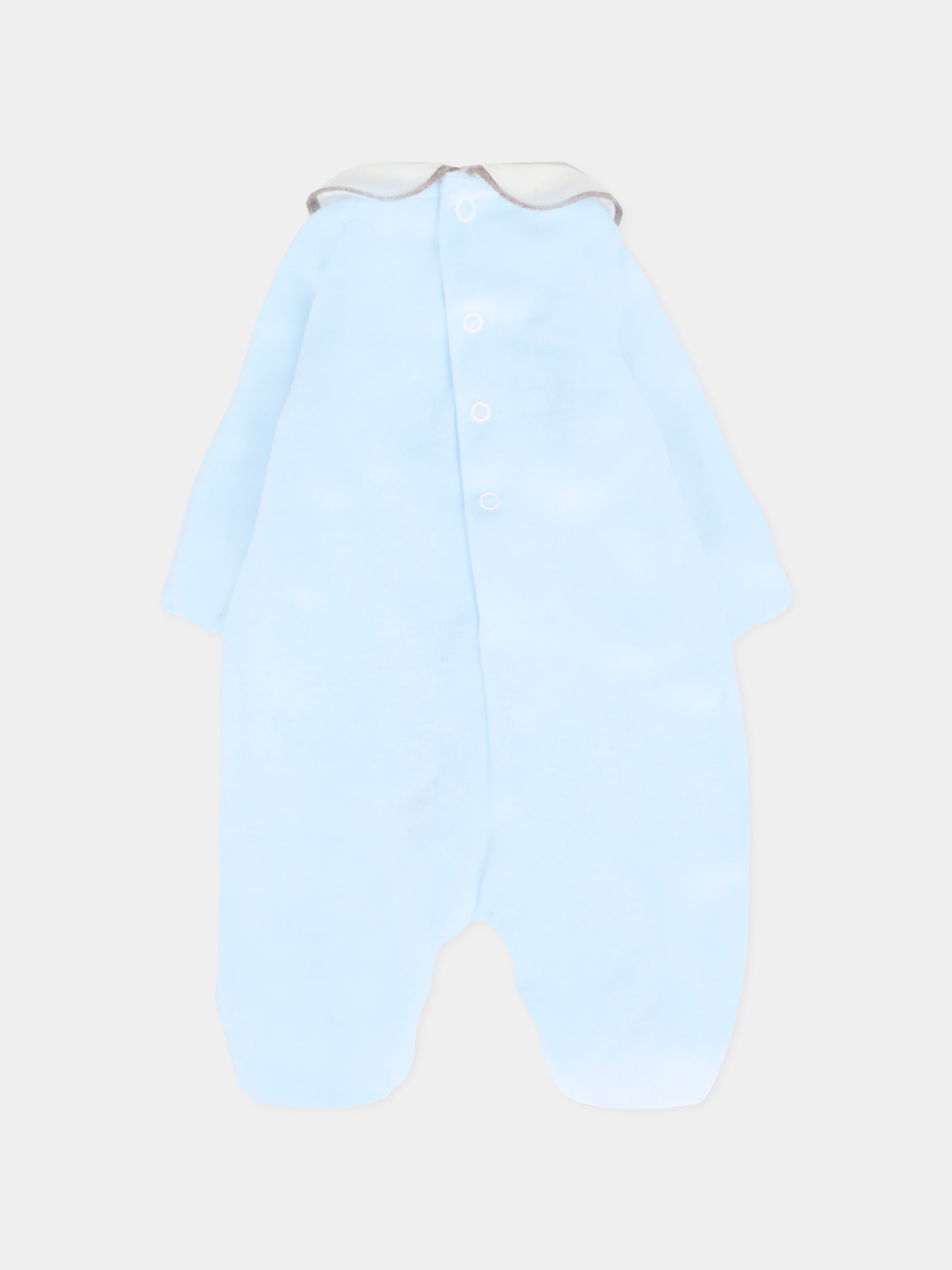 Tutina celeste per neonato con scritta Eccomi,Little Bear,2028 CIELO/TORTORA