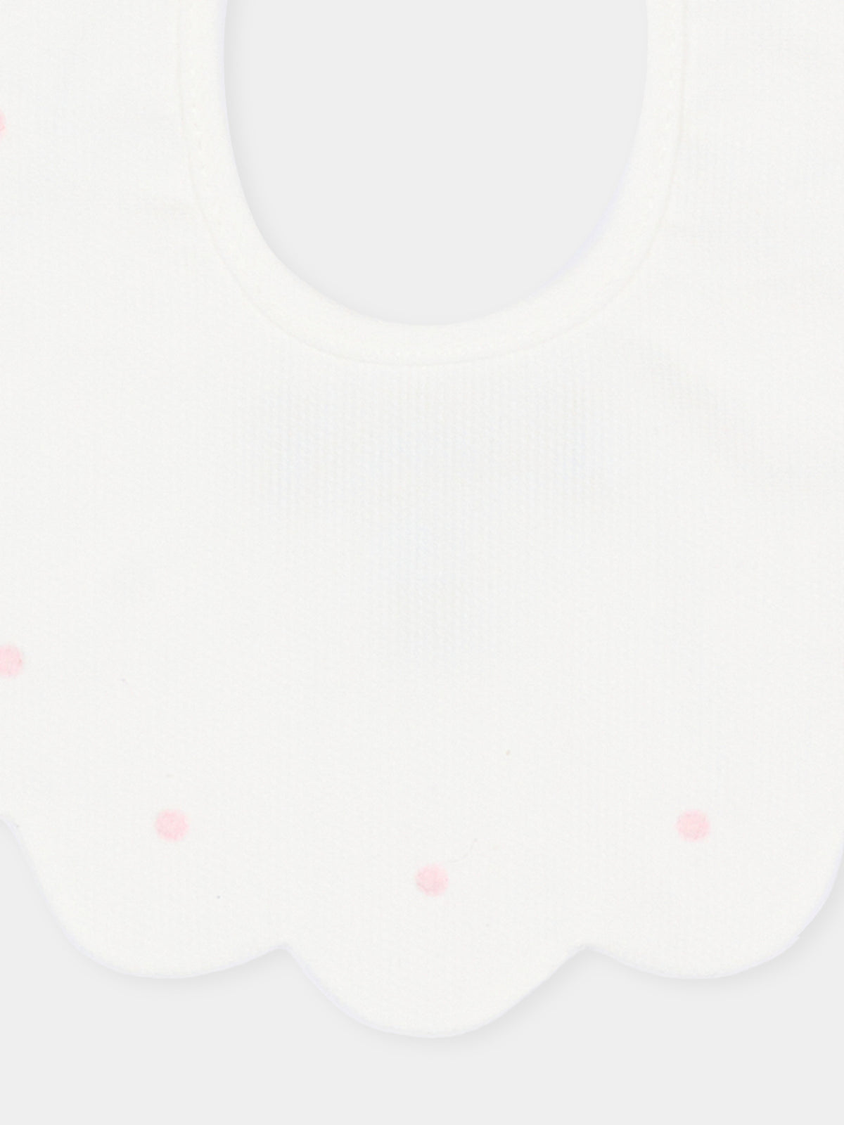 Bavaglino bianco per neonata con pois,Little Bear,2042 LATTE/ROSA