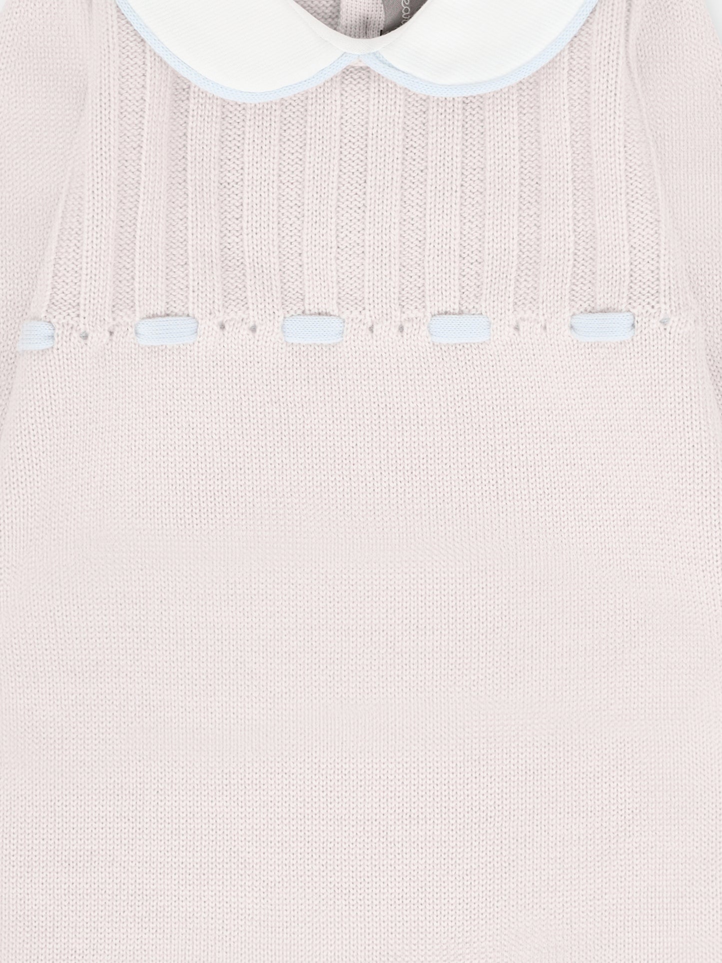 Tutina biege per neonato con nastro celeste,Little Bear,2125 BURRO/CIELO