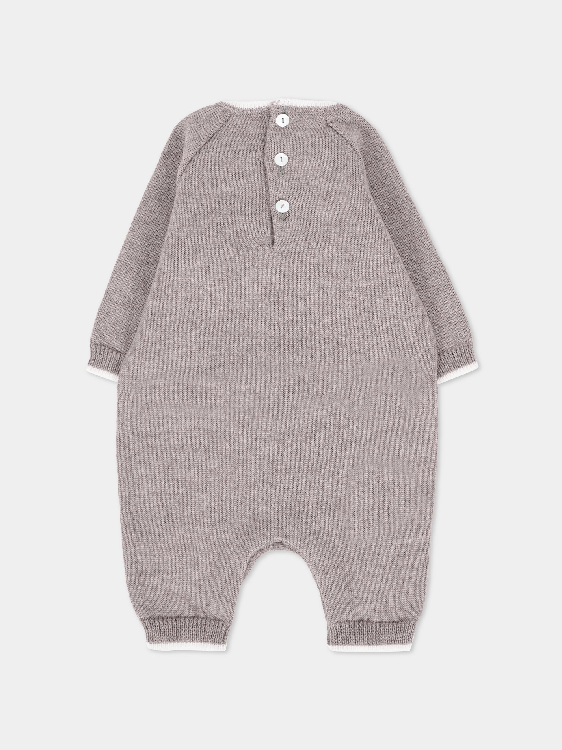 Tutina tortora per neonati con logo,Little Bear,2111 TORTORA/LATTE