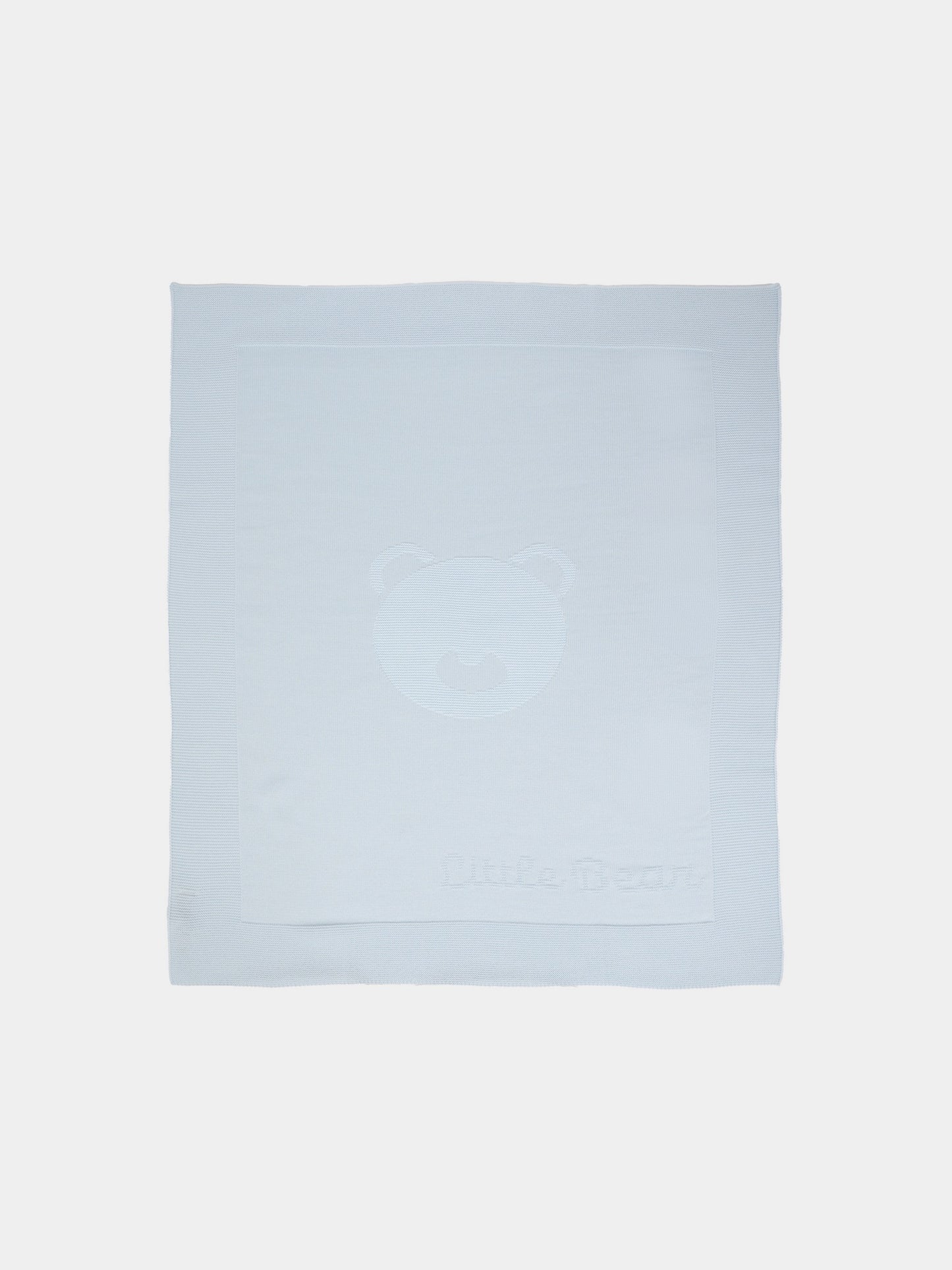 Coperta celeste per neonato con orso e logo,Little Bear,2141 CIELO