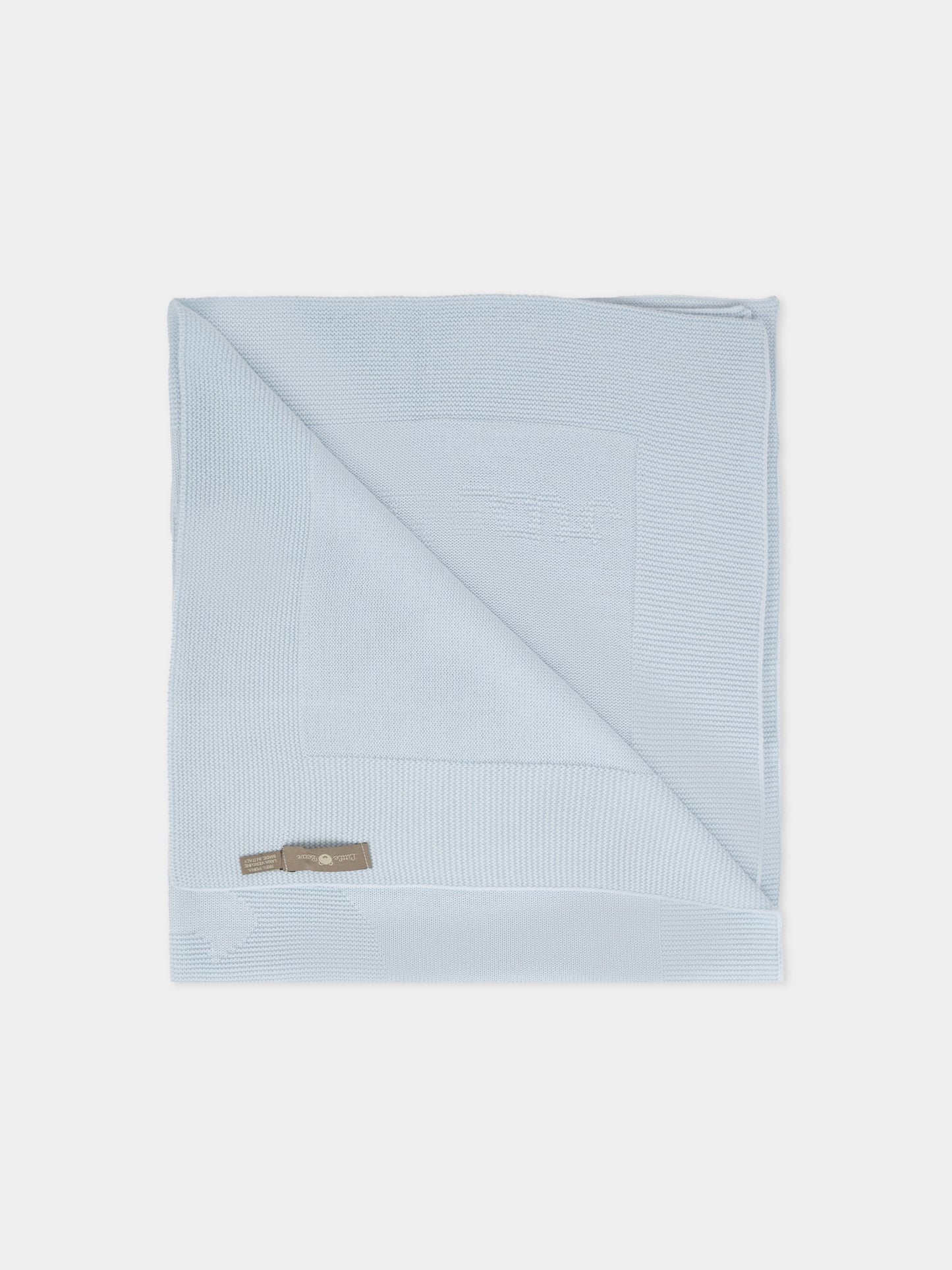 Coperta celeste per neonato con orso e logo,Little Bear,2141 CIELO