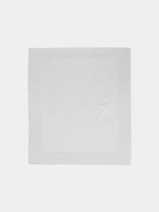 Coperta grigia per neonati con pois gialli,Little Bear,2100 GRIGIO/GIALLO
