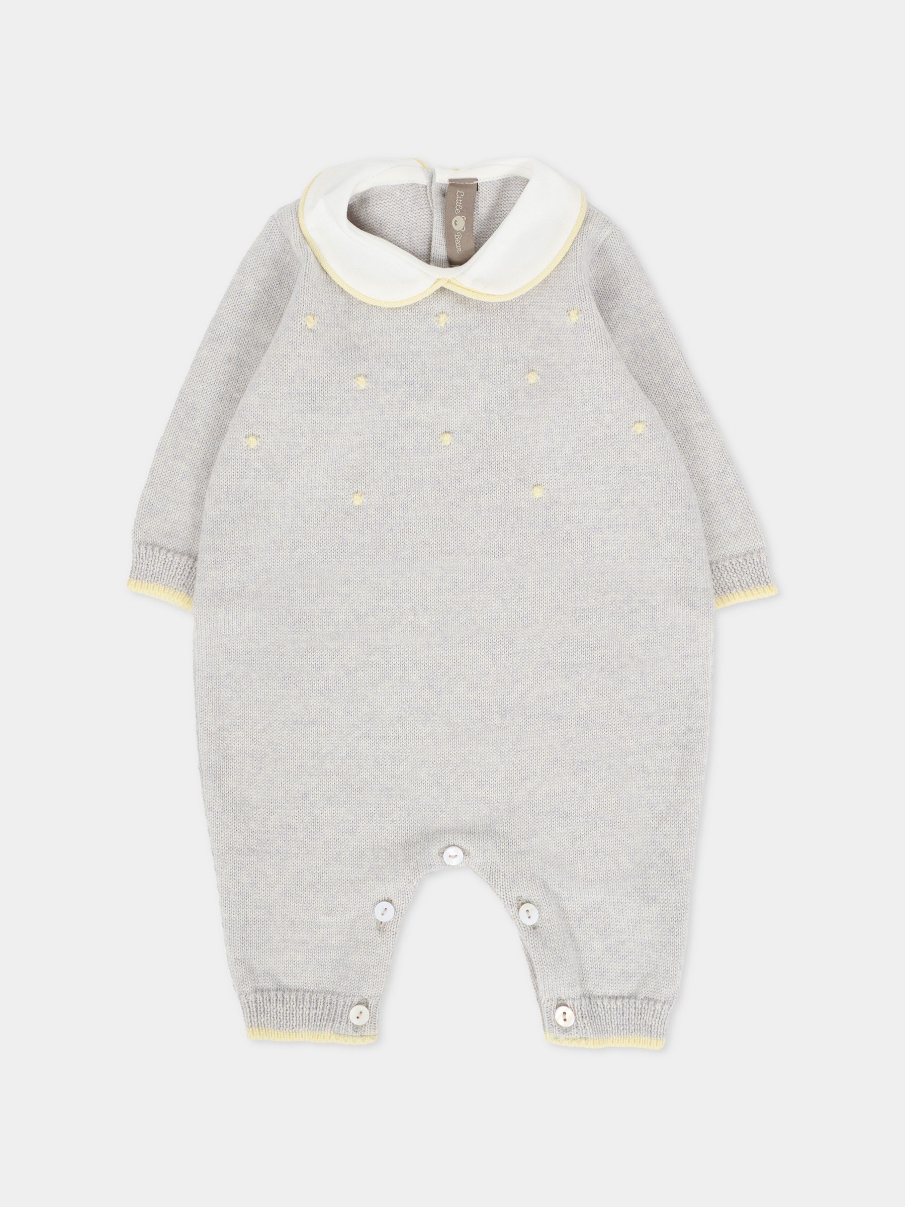 Tutina grigia per neonati con pois gialli,Little Bear,2101 GRIGIO/GIALLO