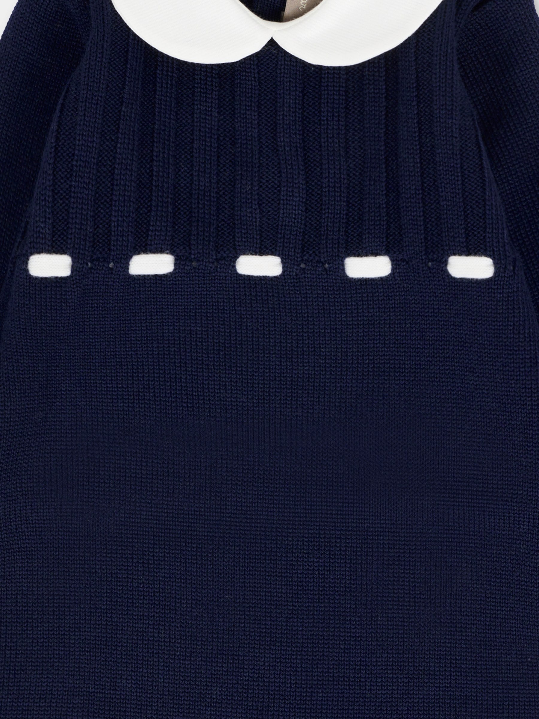 Tutina blu per neonato con nastro avorio,Little Bear,2125 BLU/LATTE