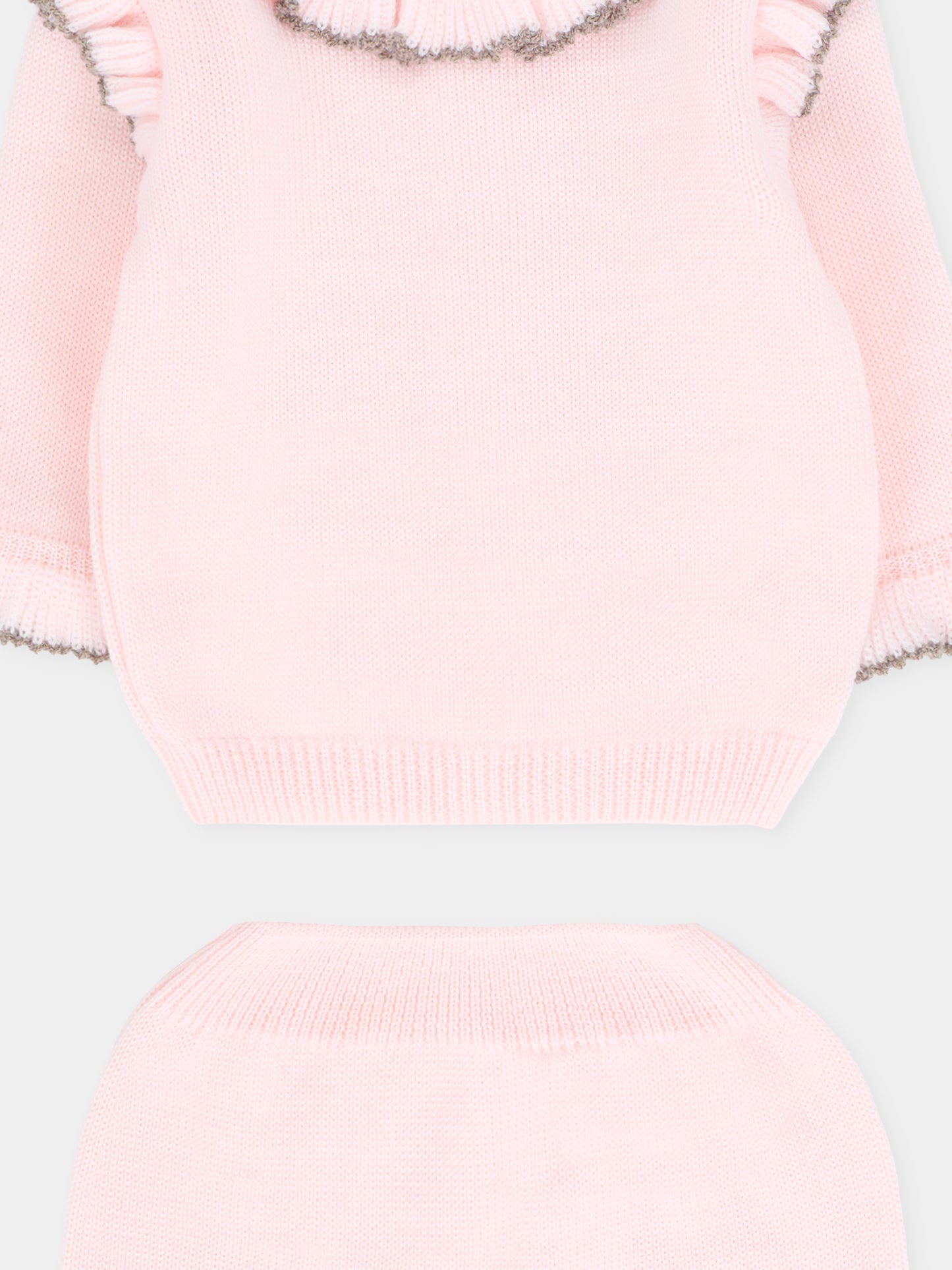 Completo rosa per neonata con volant,Little Bear,2134 CIPRIA/TORTORA