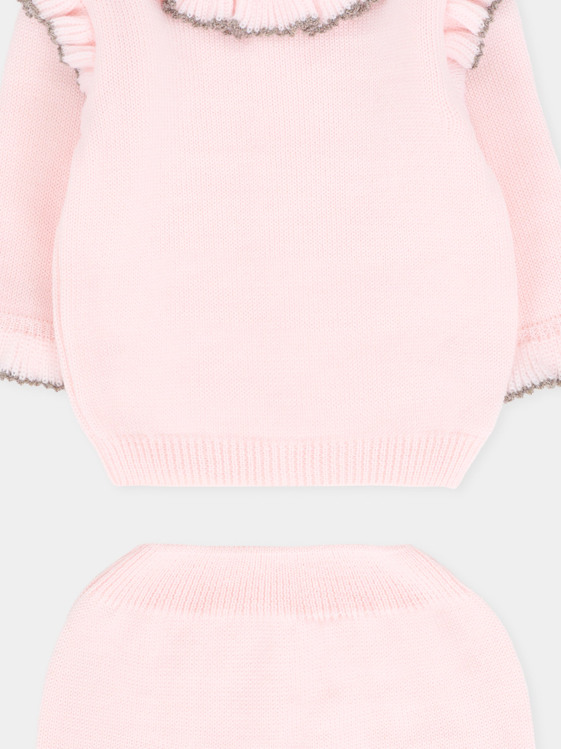 Completo rosa per neonata con volant,Little Bear,2134 CIPRIA/TORTORA