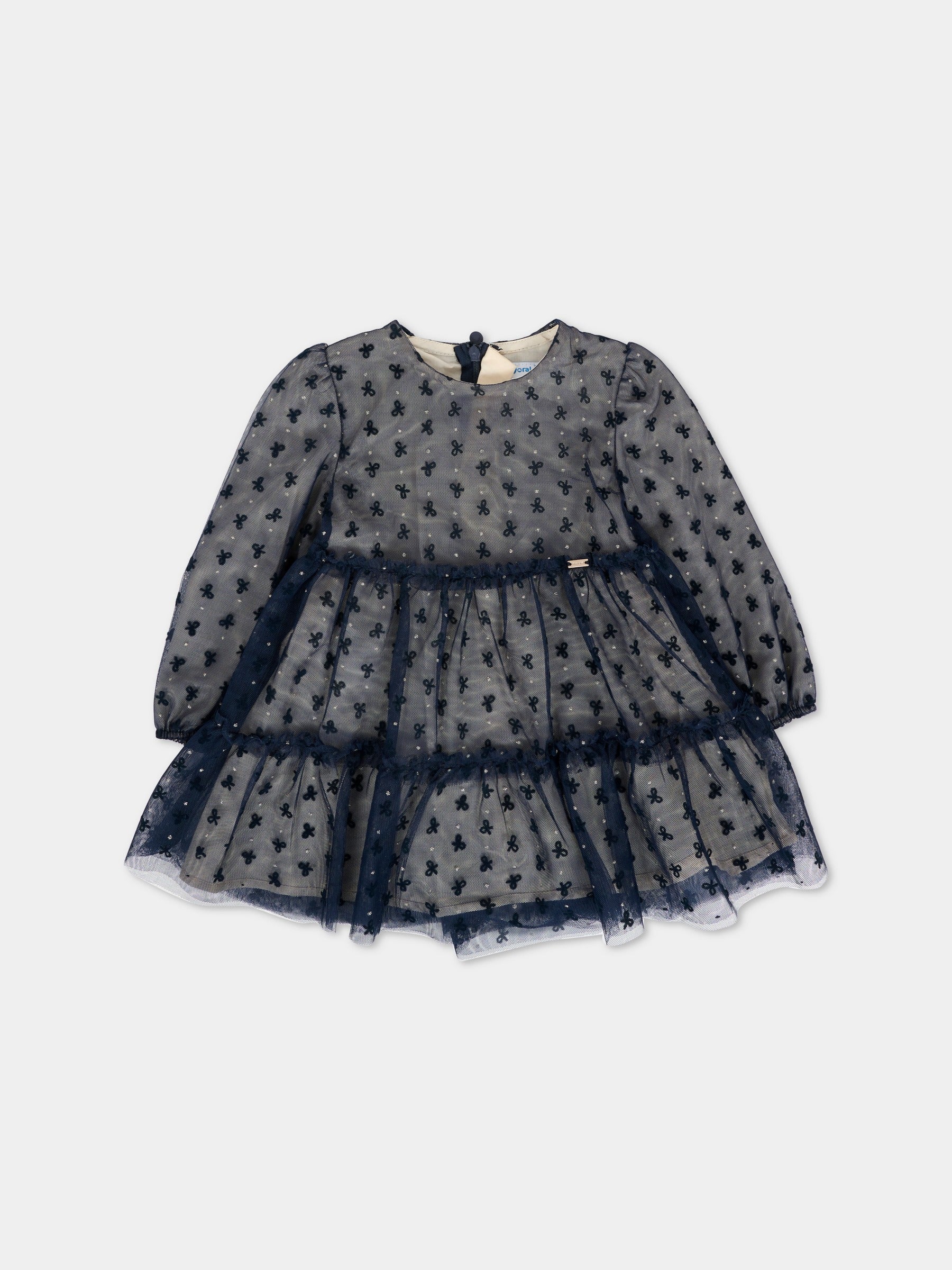 Vestito blu per neonata con logo,Mayoral,2907 081