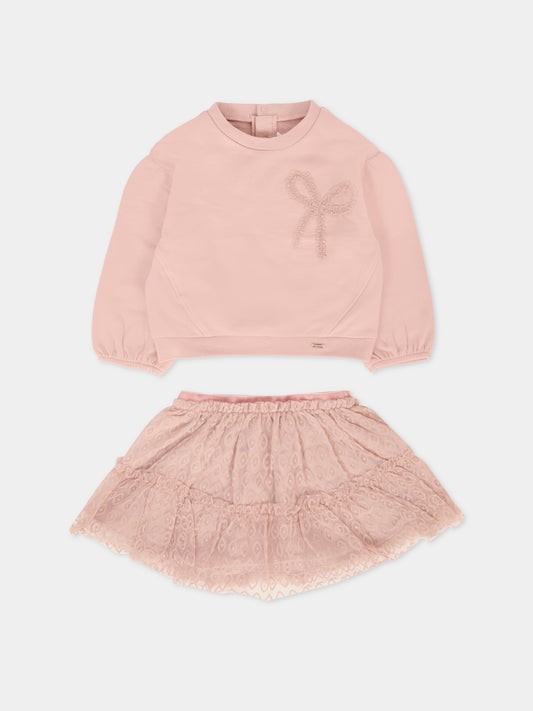 Completo rosa per neonata con fiocco,Mayoral,2923 032