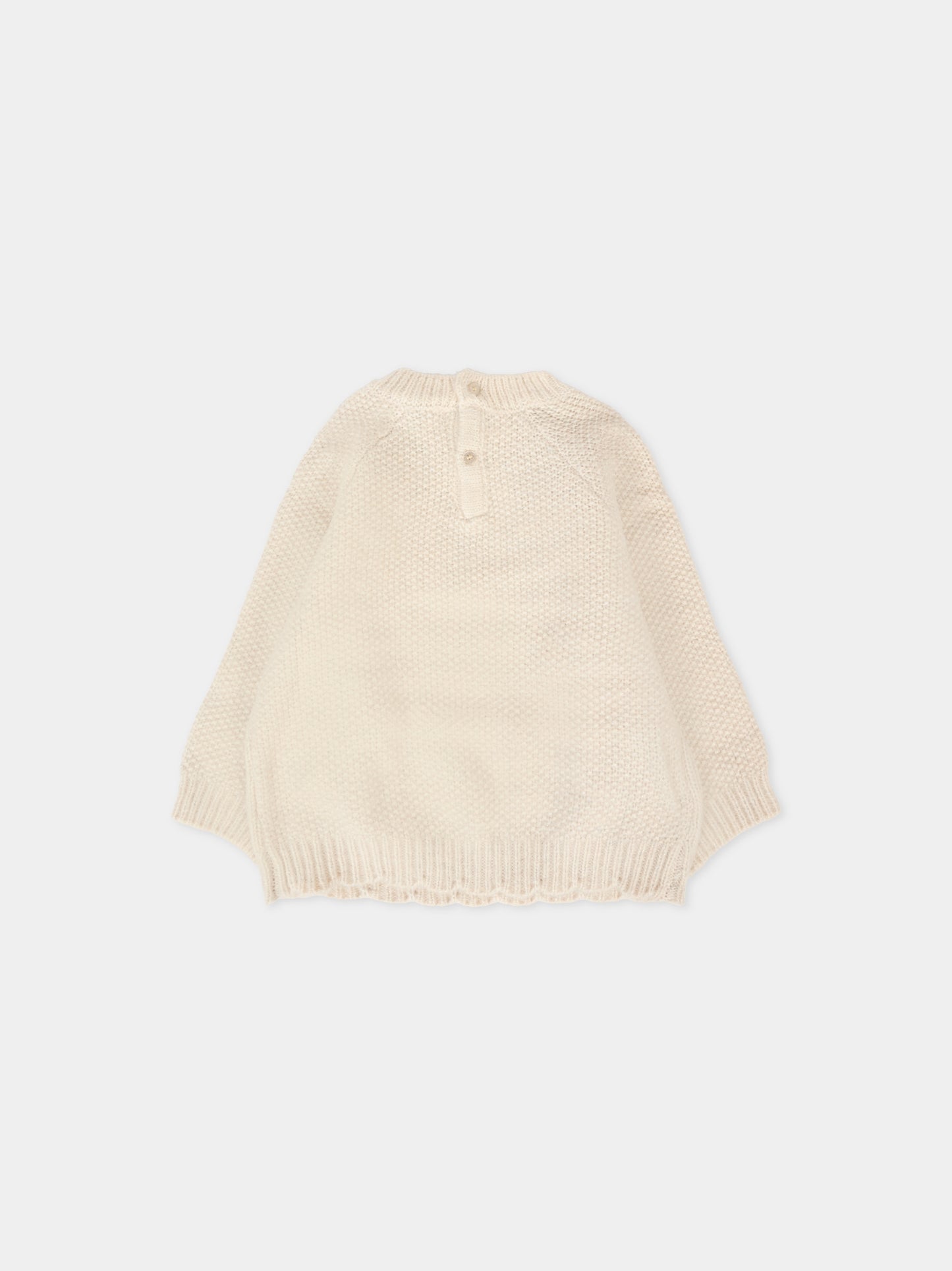 Maglione beige per neonata con fiori,Mayoral,2352 053