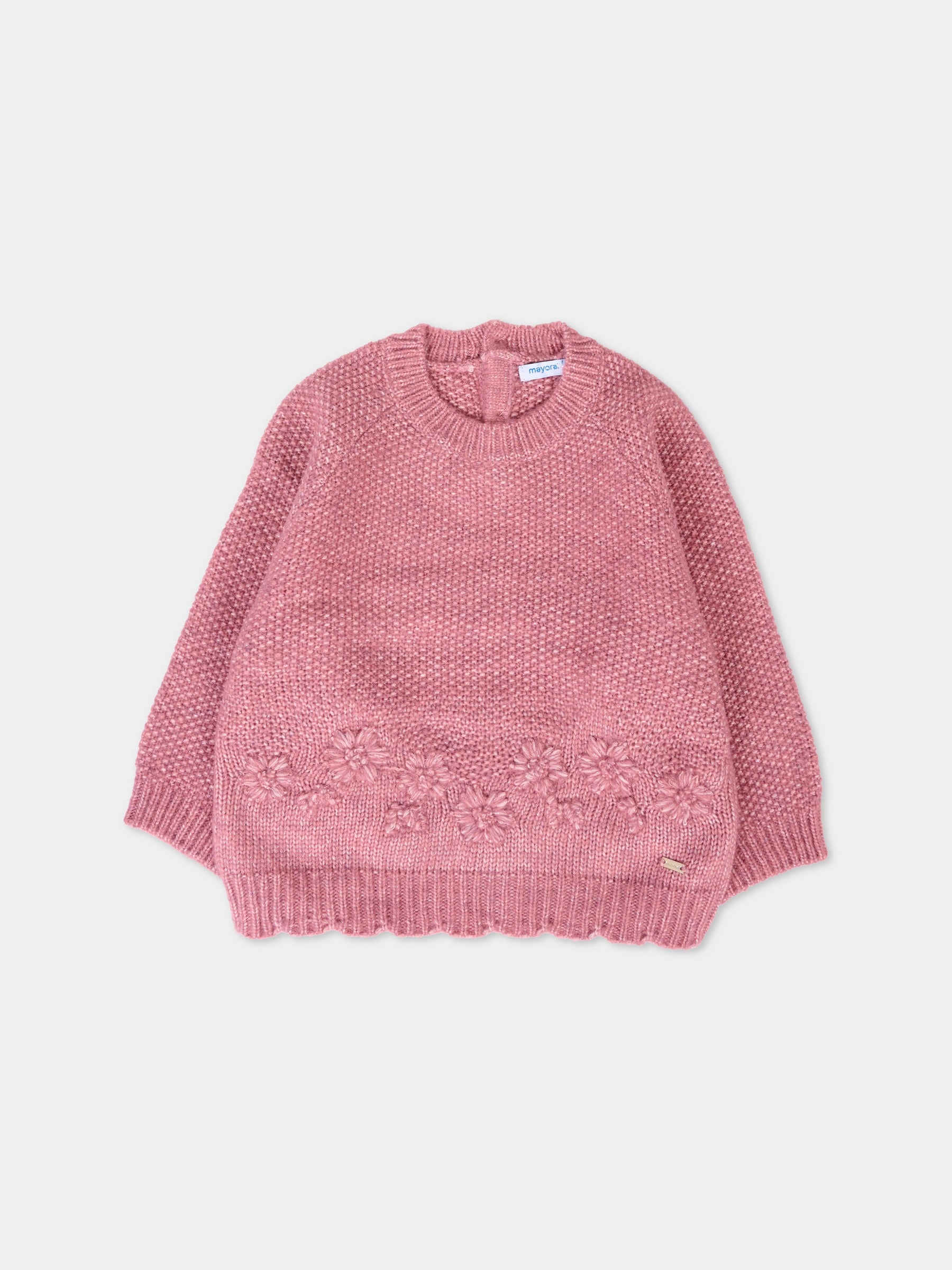 Maglione rosa per neonata con fiori,Mayoral,2352 052