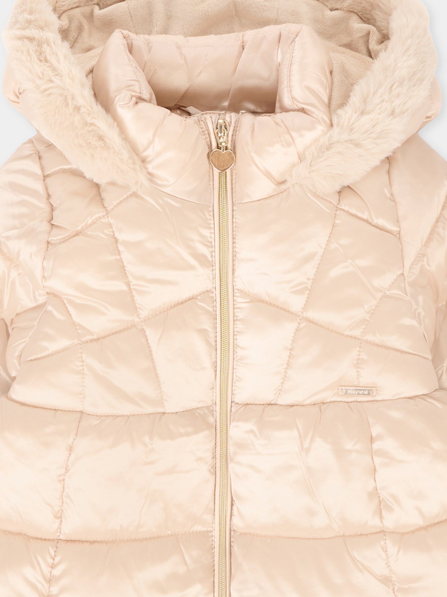 Piumino oro per neonata con logo,Mayoral,2436 055