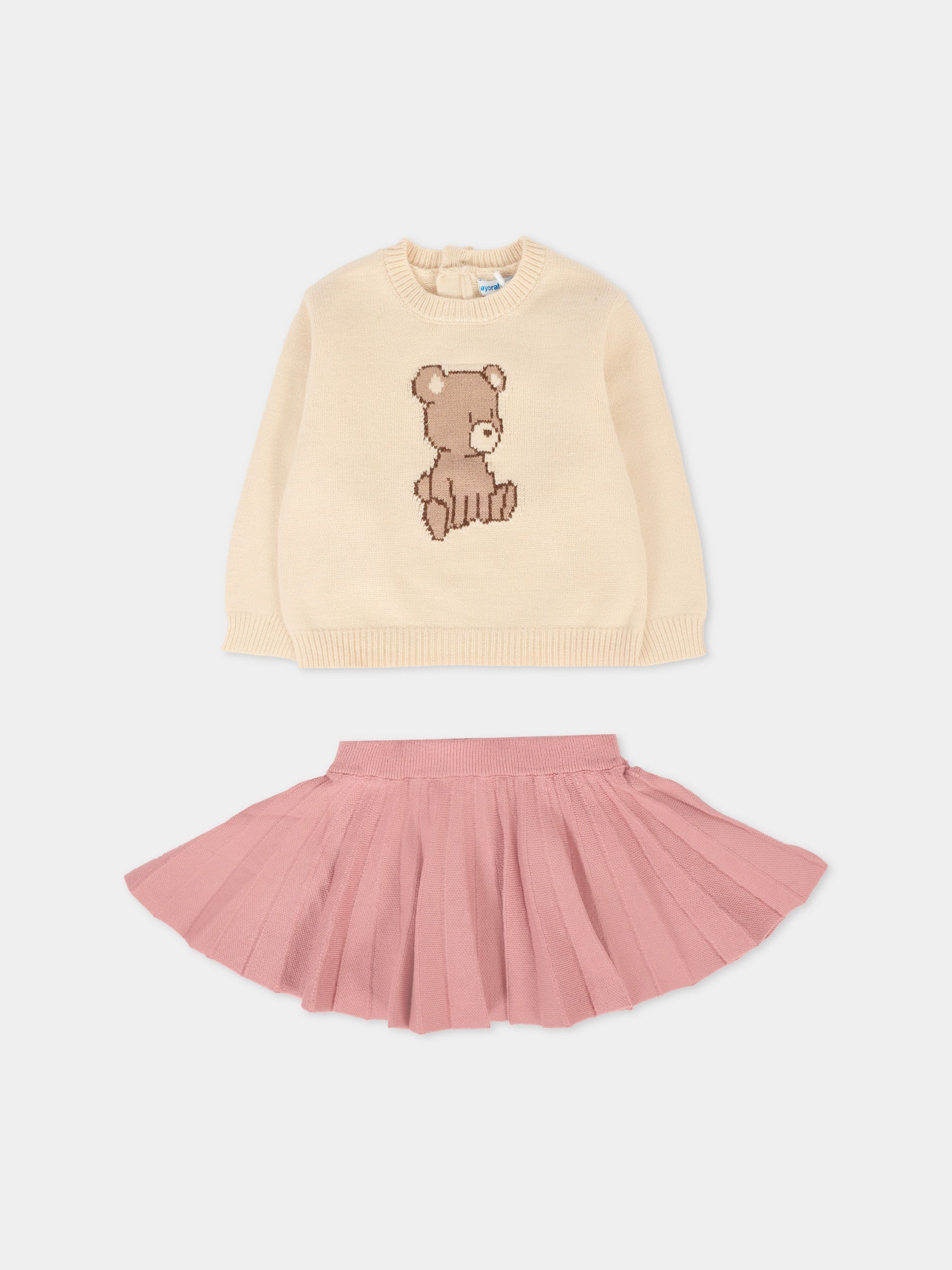 Completo rosa per neonata con orso,Mayoral,2925 016