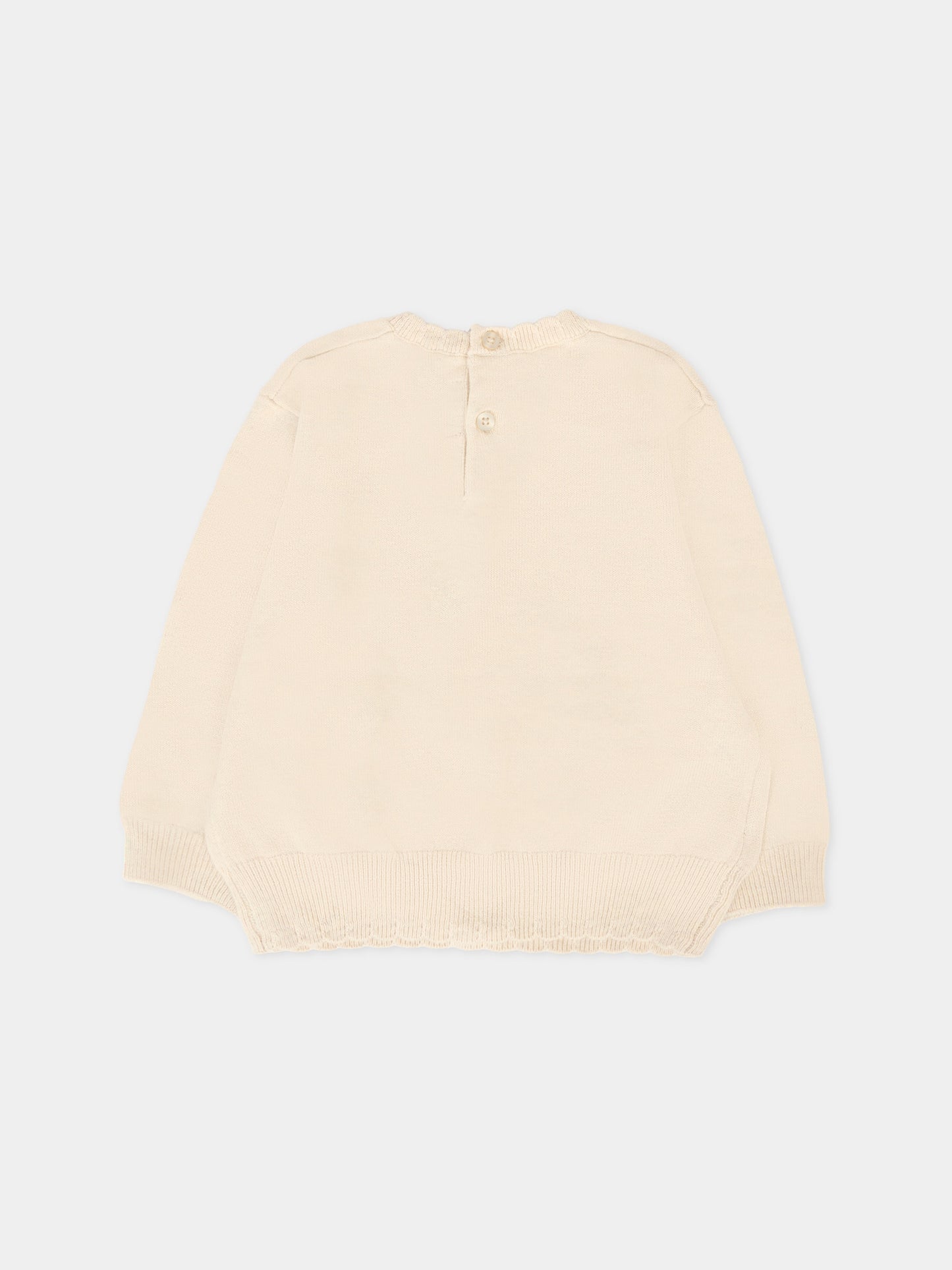 Maglione beige per neonata con coniglio,Mayoral,2354 021