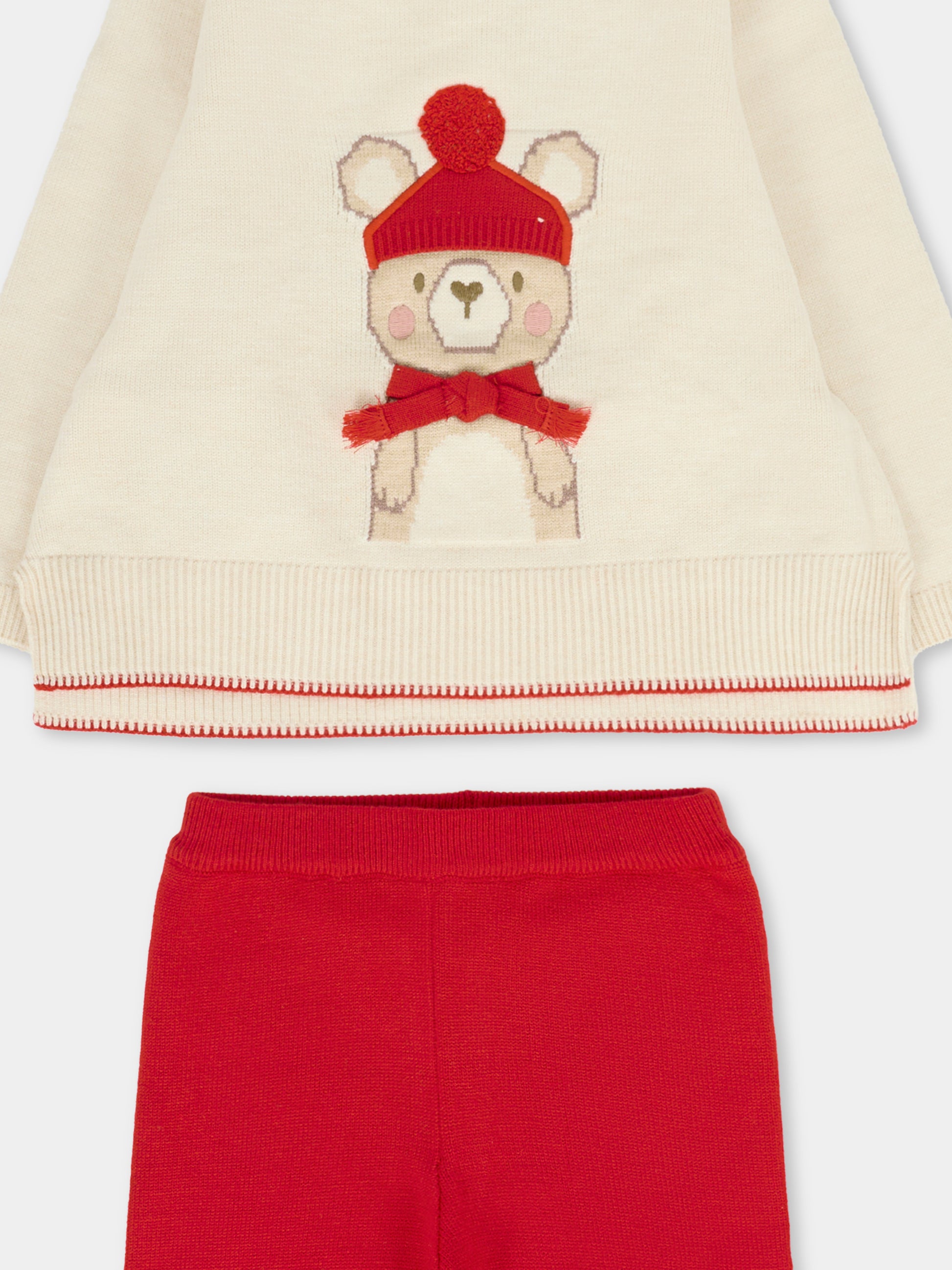 Completo rosso per neonata con orsetto,Mayoral,2595 080