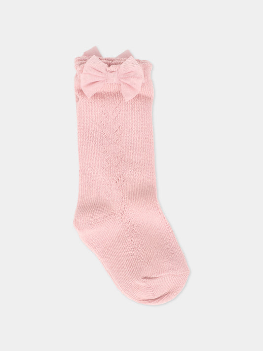 Calzini rosa per neonata con fiocco,Mayoral,10010 046
