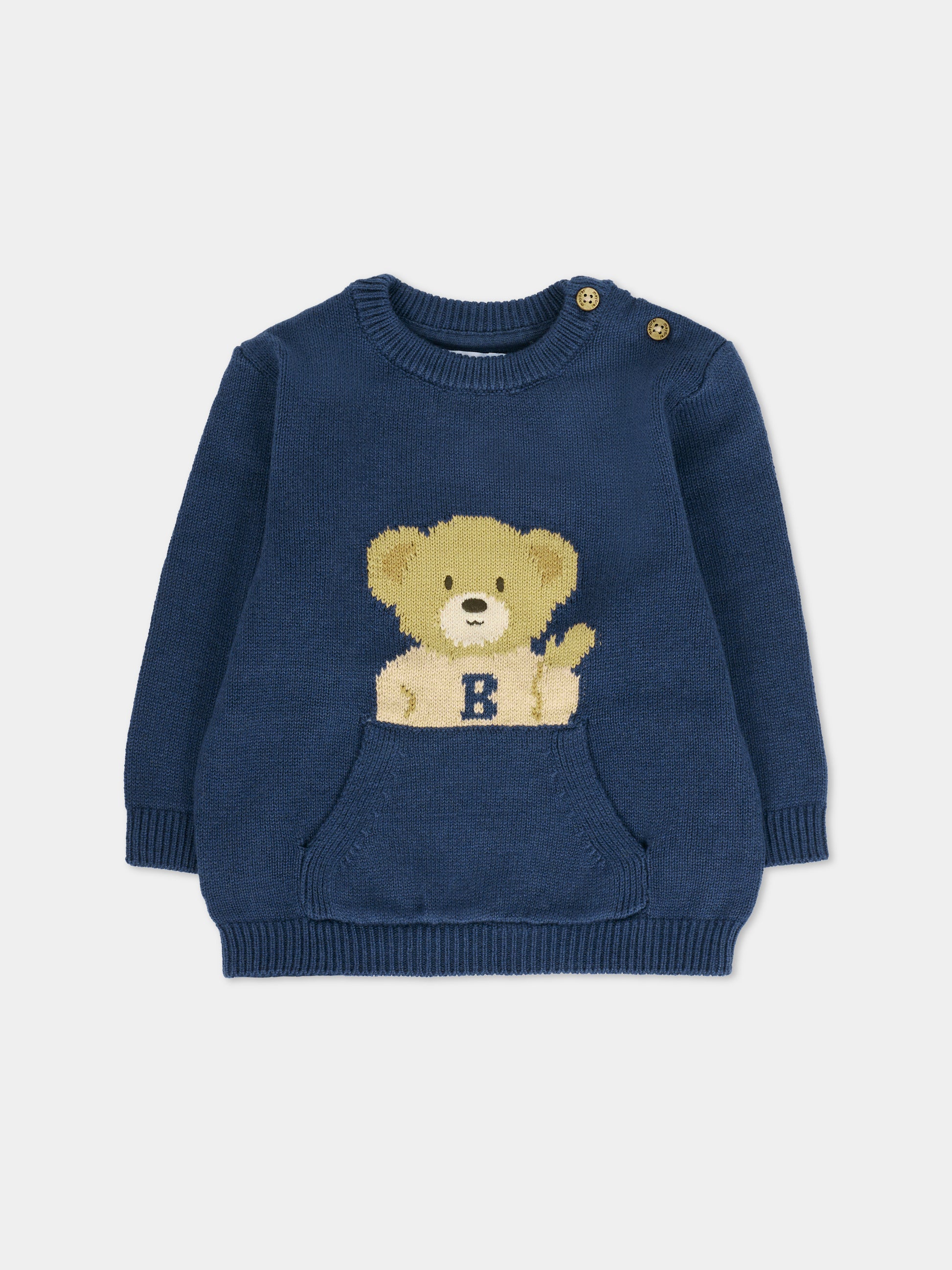 Maglione blu per neonato con orsetto,Mayoral,2341 060