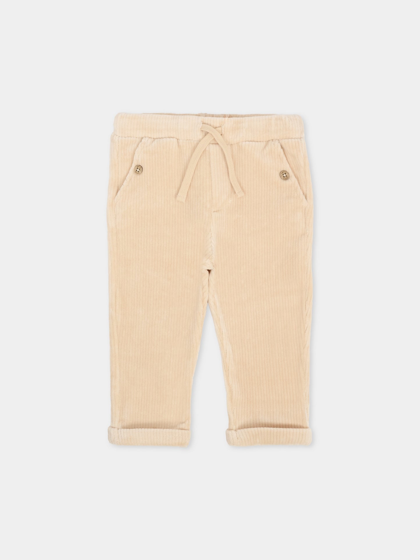 Pantaloni beige per neonato con bottoni,Mayoral,2510 011