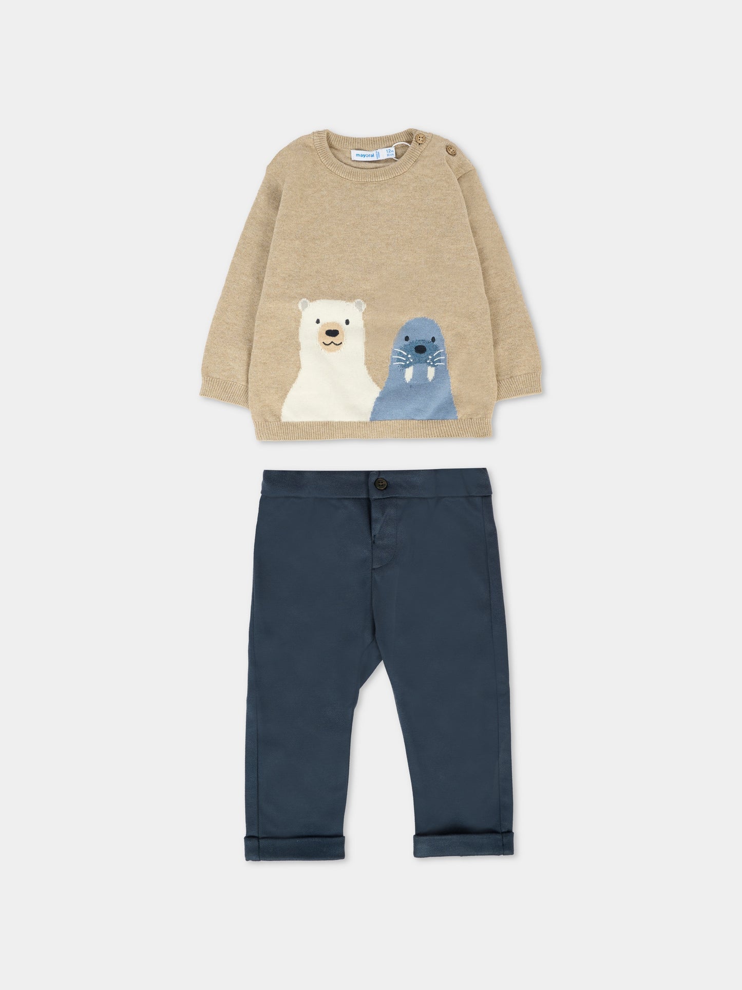 Completo blu per neonato con orso e tricheco,Mayoral,2515 046