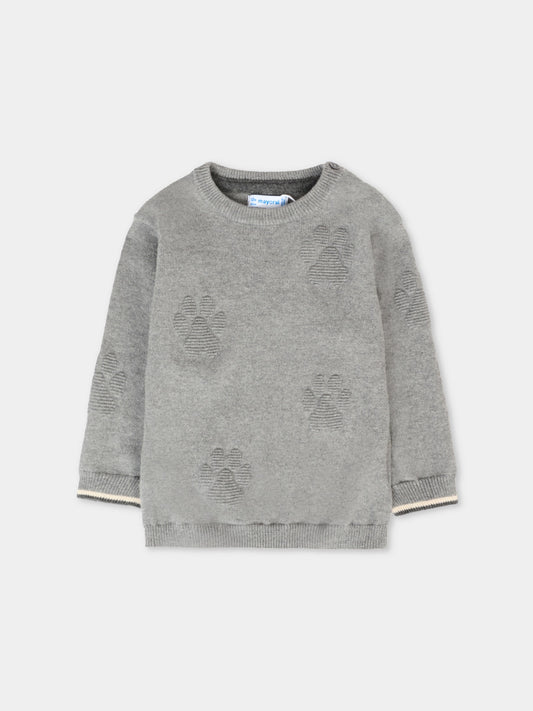 Maglione grigio per neonato con ricamo,Mayoral,2347 071