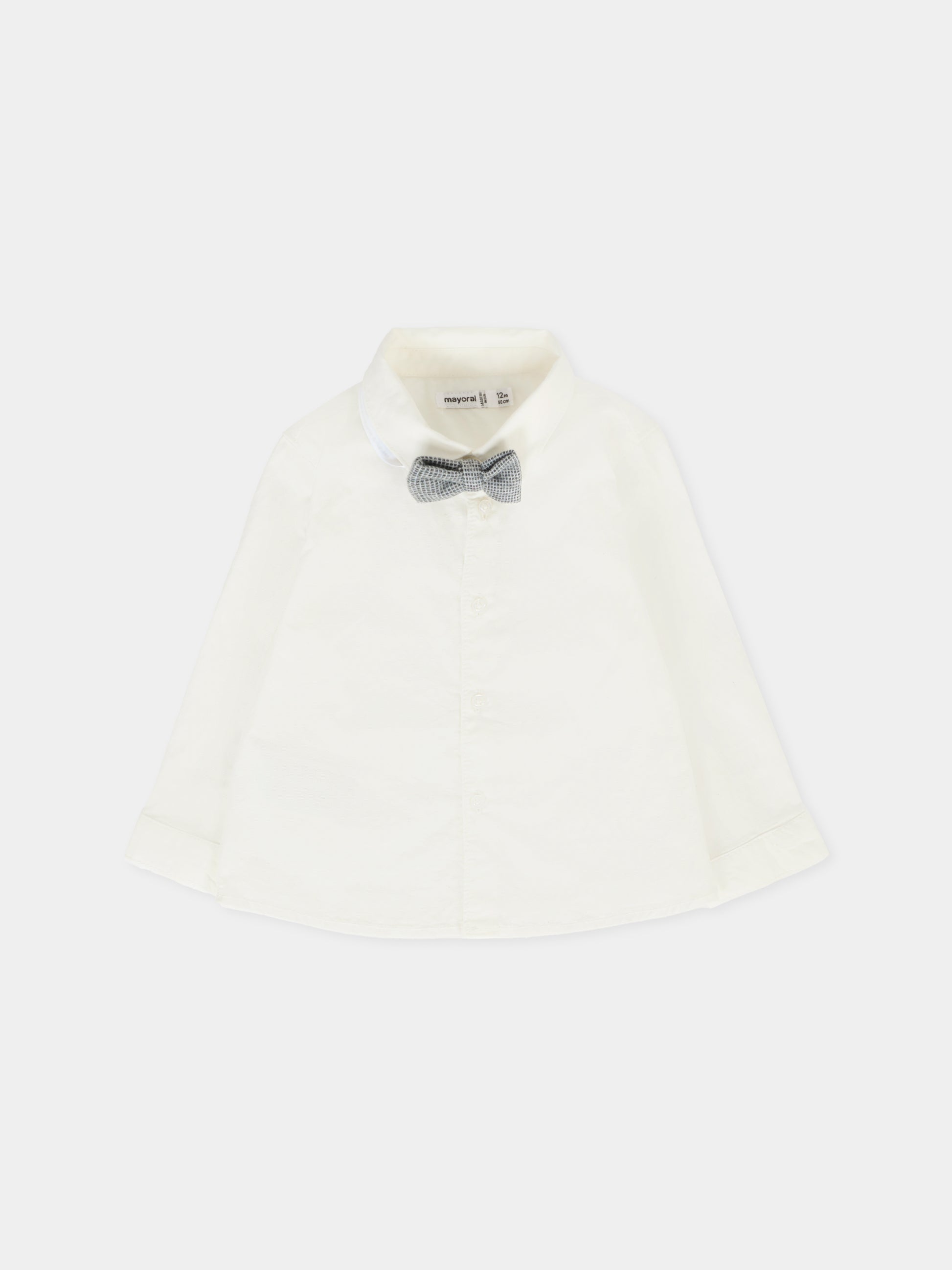 Camicia avorio per neonato con papillon,Mayoral,2111 055