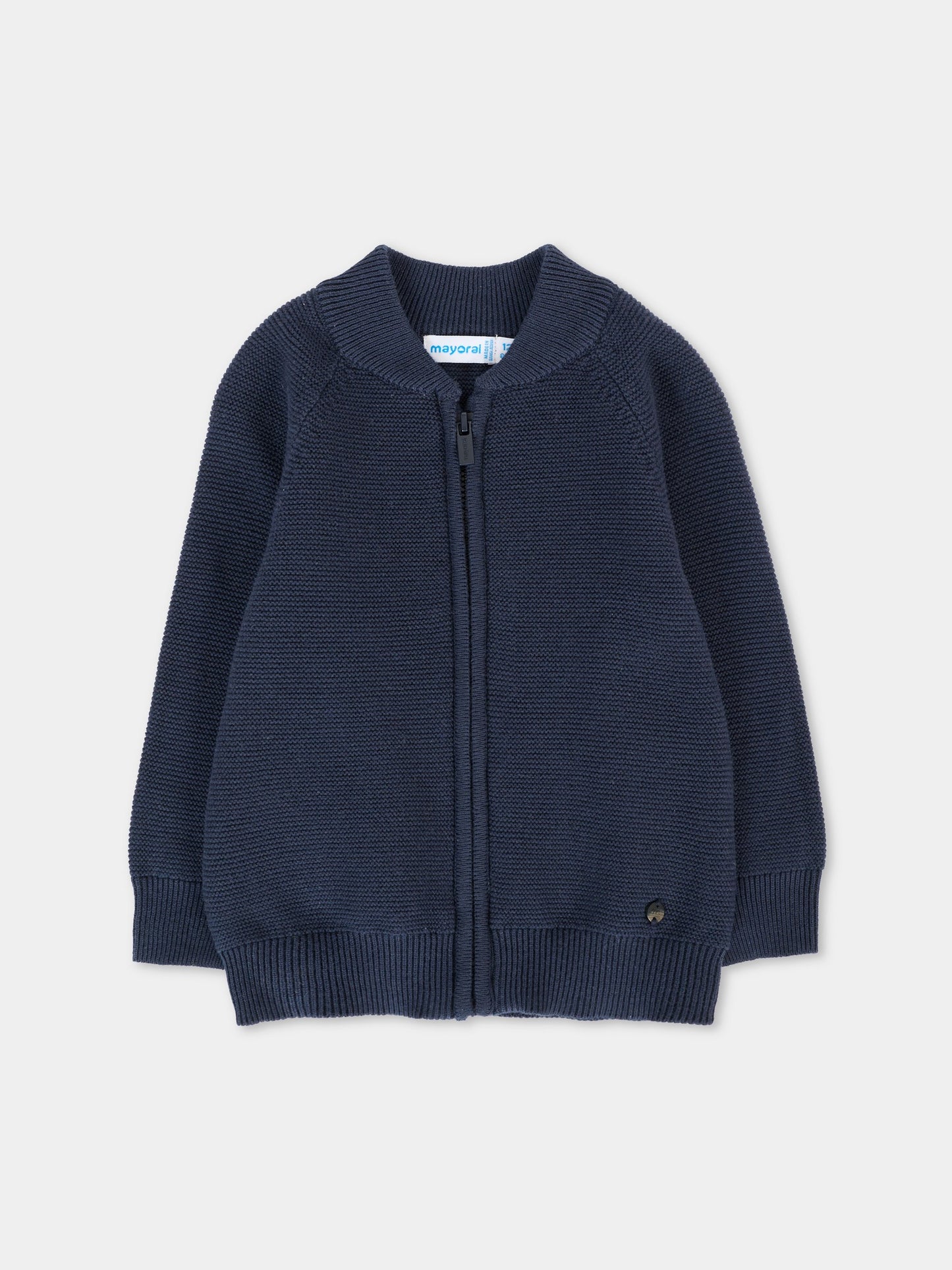 Cardigan blu per neonato con patch logato,Mayoral,2351 068