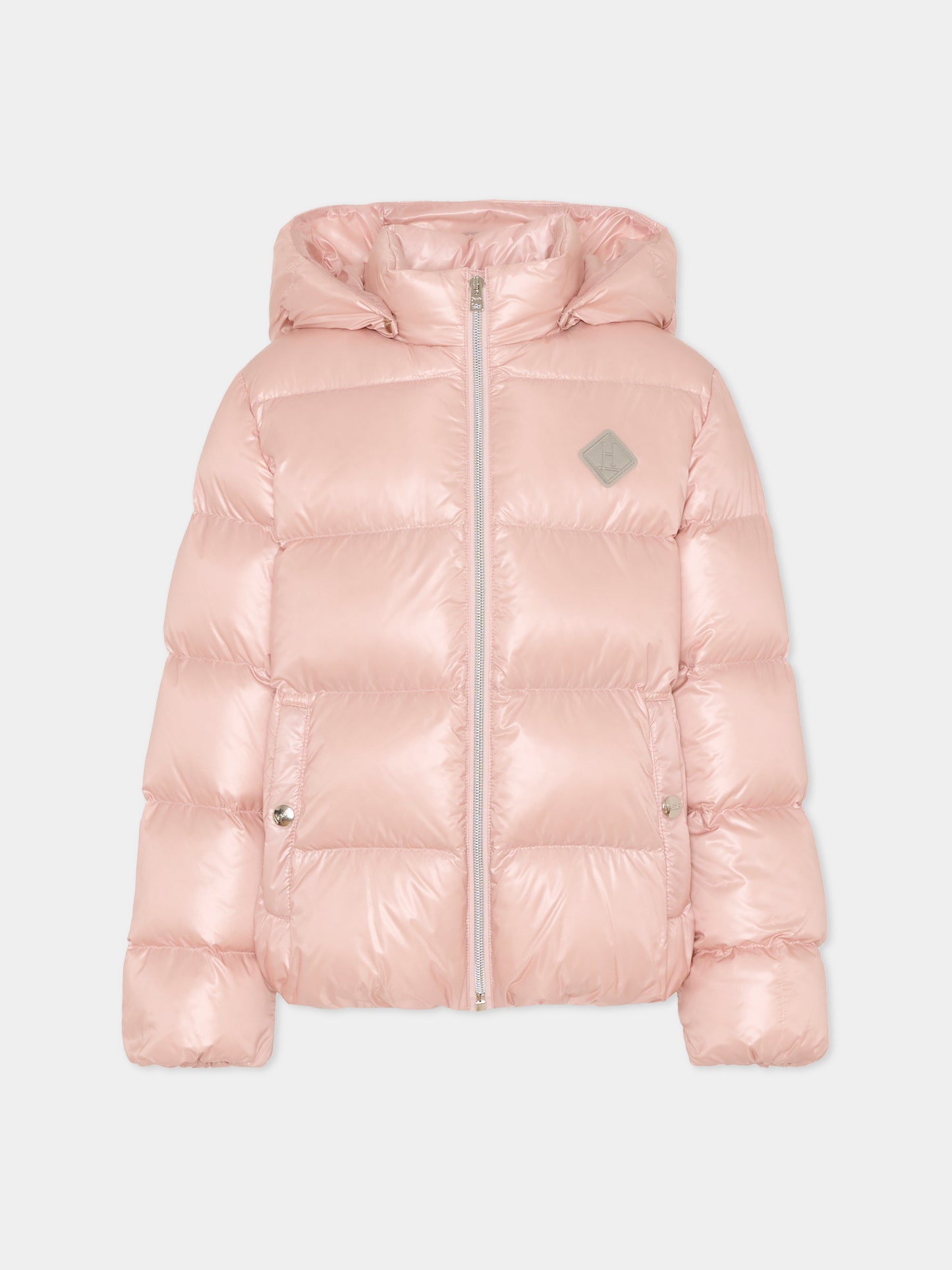 Piumino rosa per bambina con patch logato,Herno Kids,PI000036X 12017Z 4011