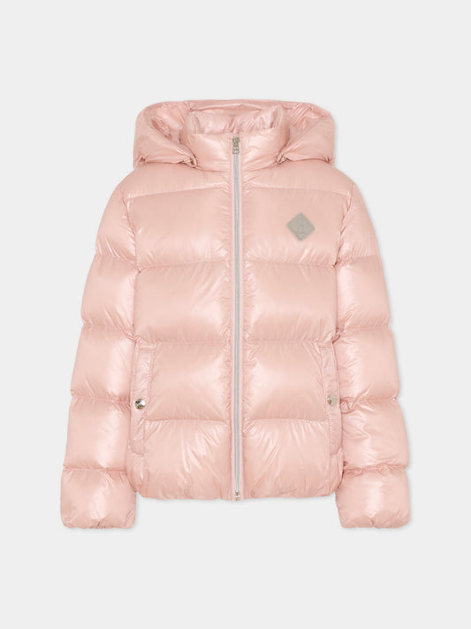 Piumino rosa per bambina con patch logato,Herno Kids,PI000036X 12017Z 4011